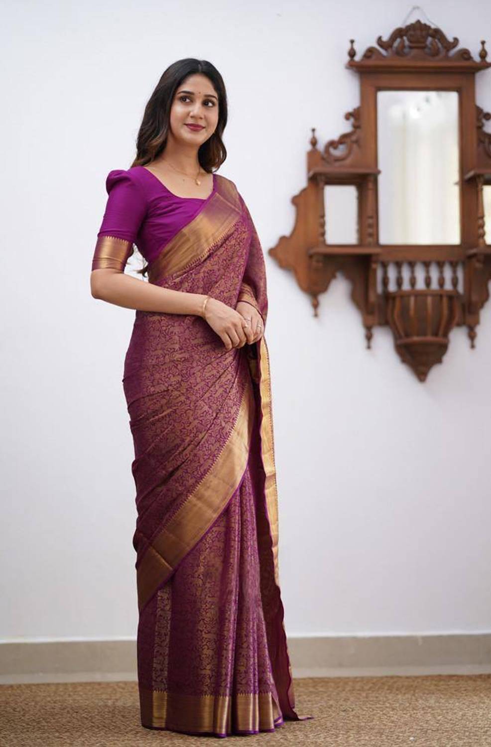 Sanjana Silks Woven Kanjivaram Art Silk, Pure Silk Saree