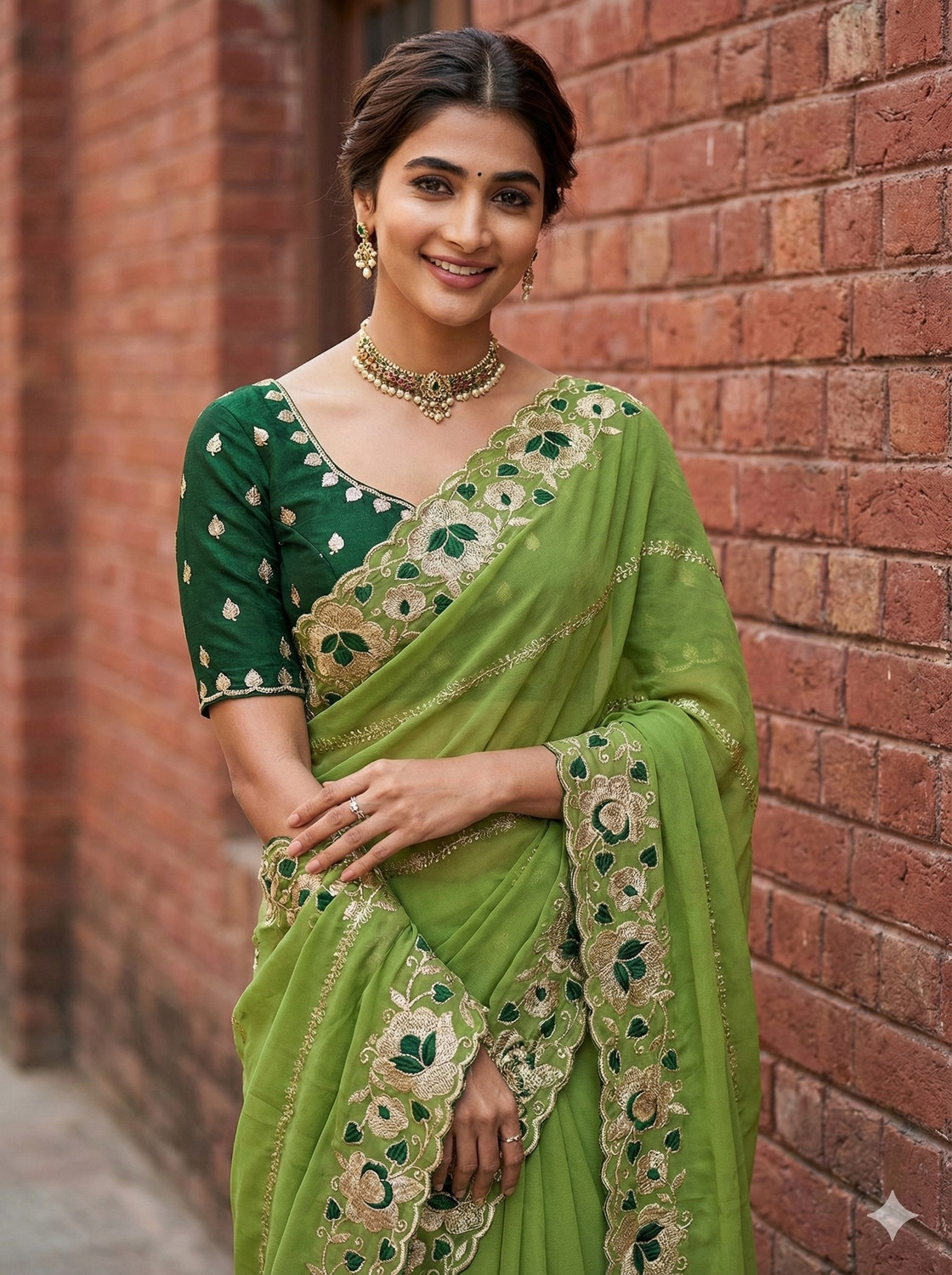 Image of APERA Embroidered Bollywood Georgette Saree