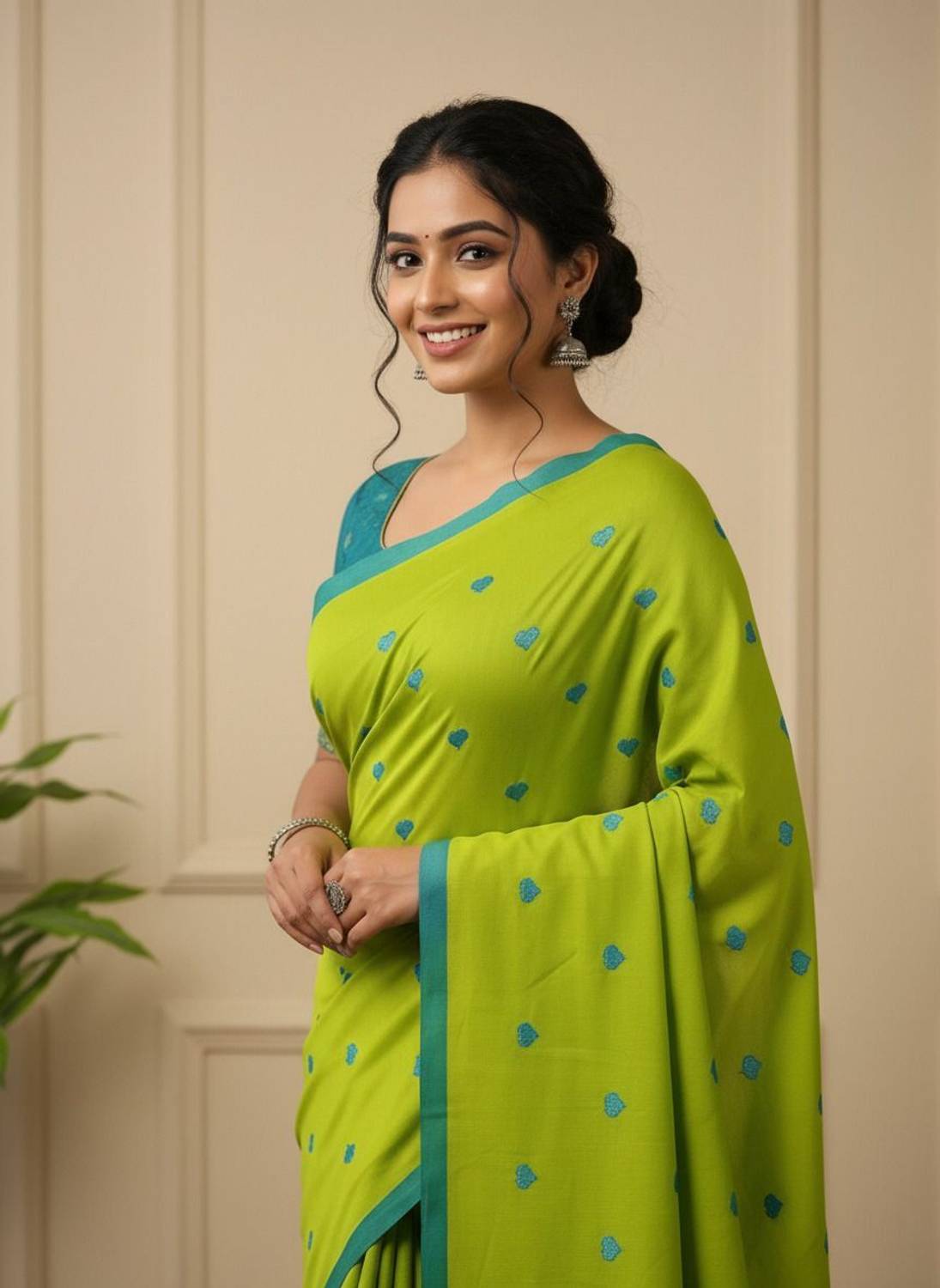 zayraa Self Design Handloom Pure Cotton Saree