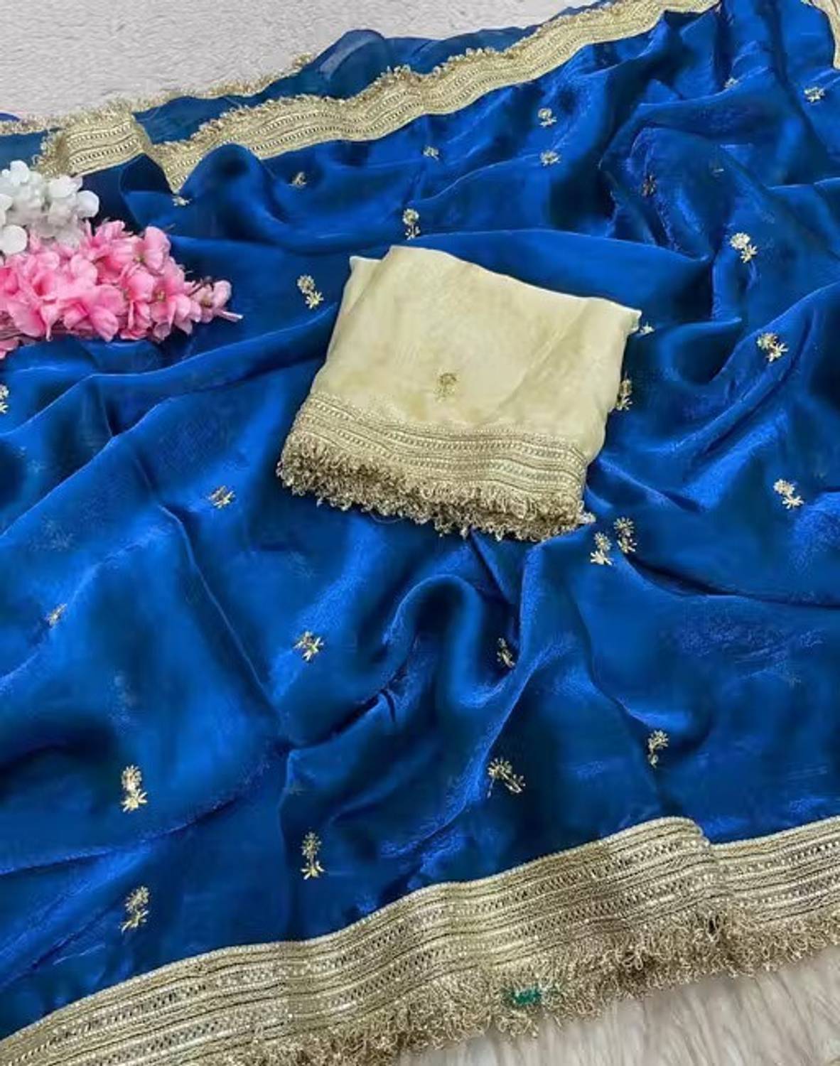 Classy Foriever Embroidered Bollywood Jimmy Jimmy, Tissue Saree