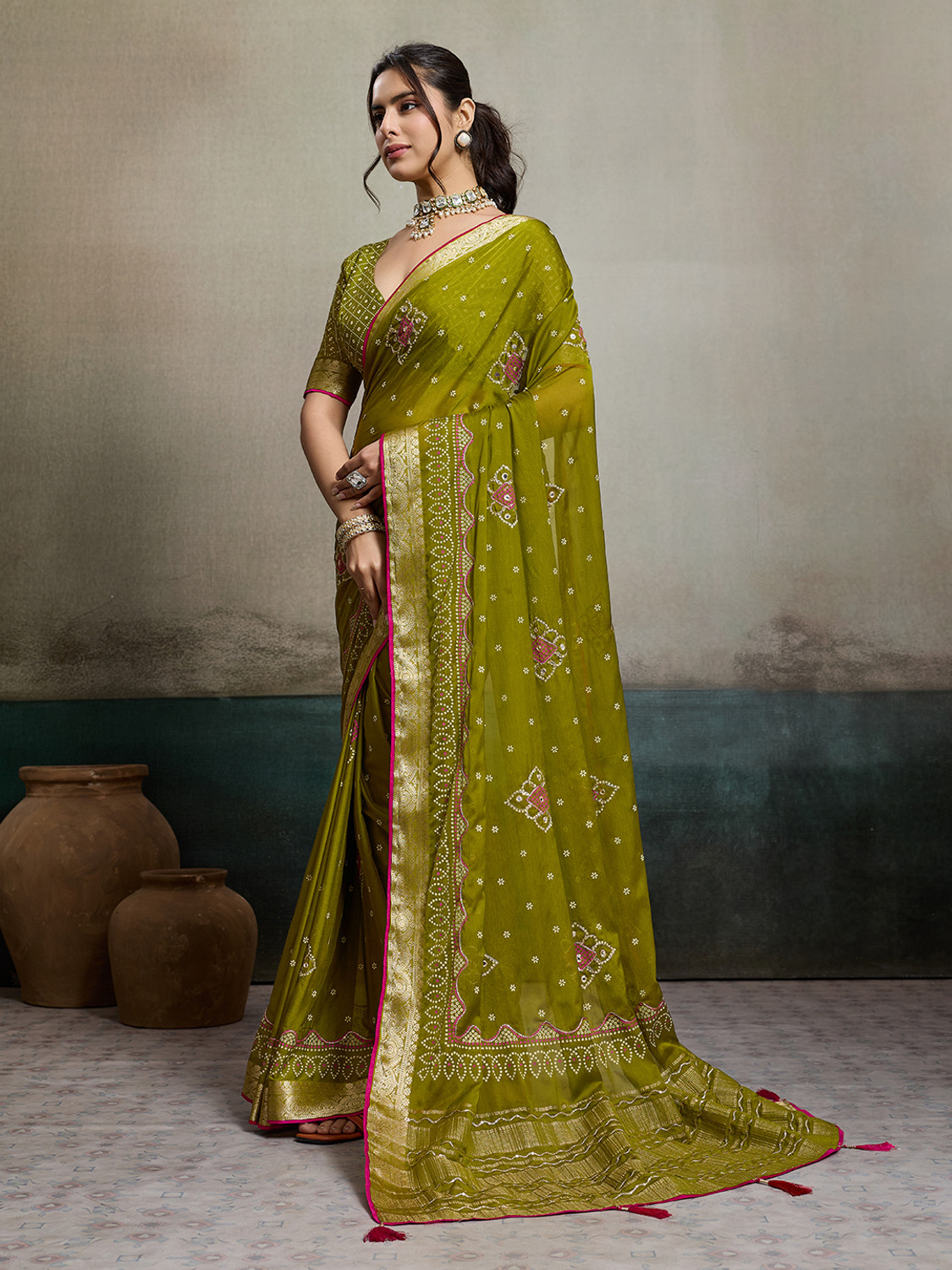 Image of SOHINI NX Printed Bollywood Chiffon Saree