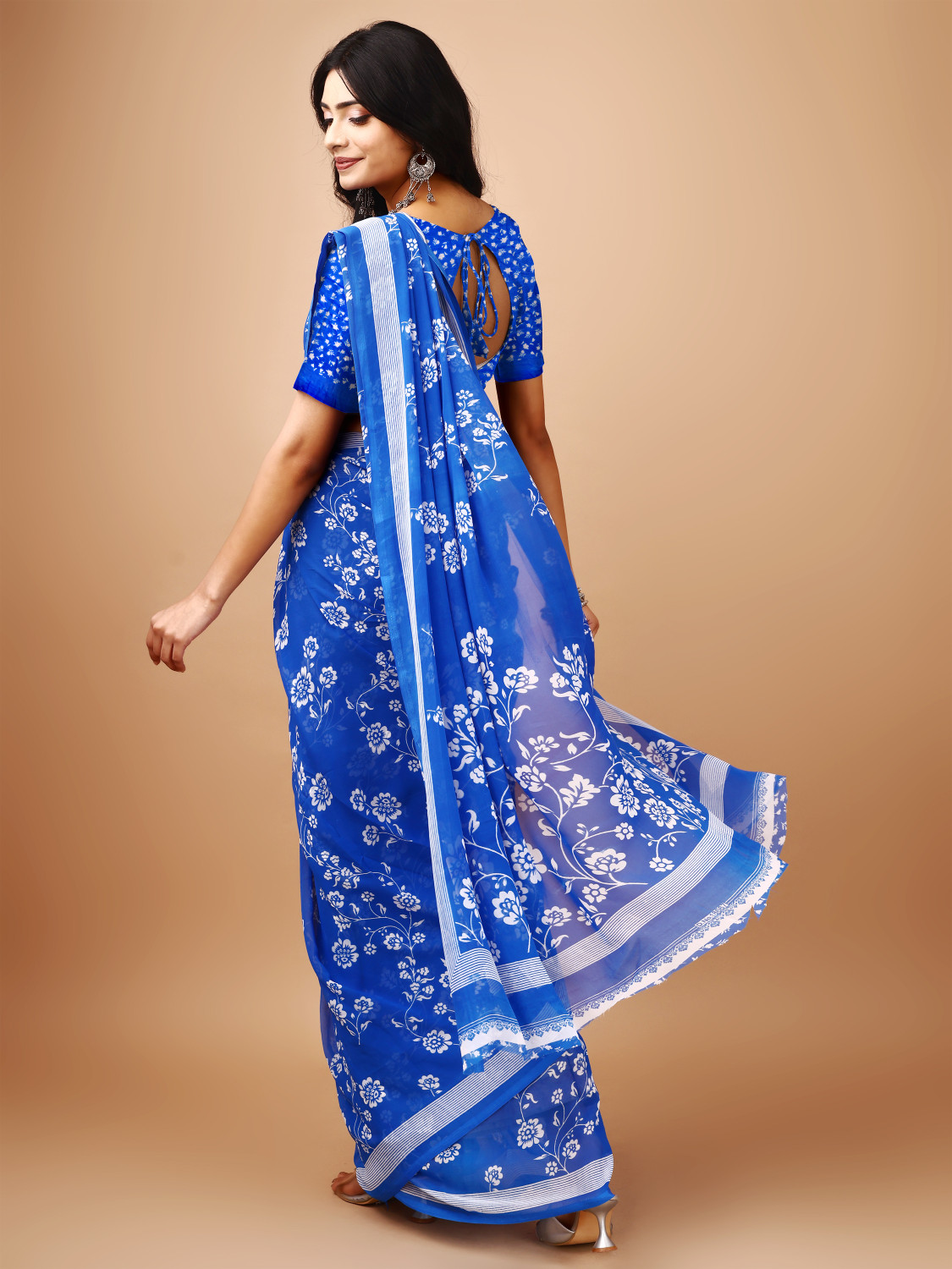 Image of Leelavati Printed Daily Wear Chiffon Saree