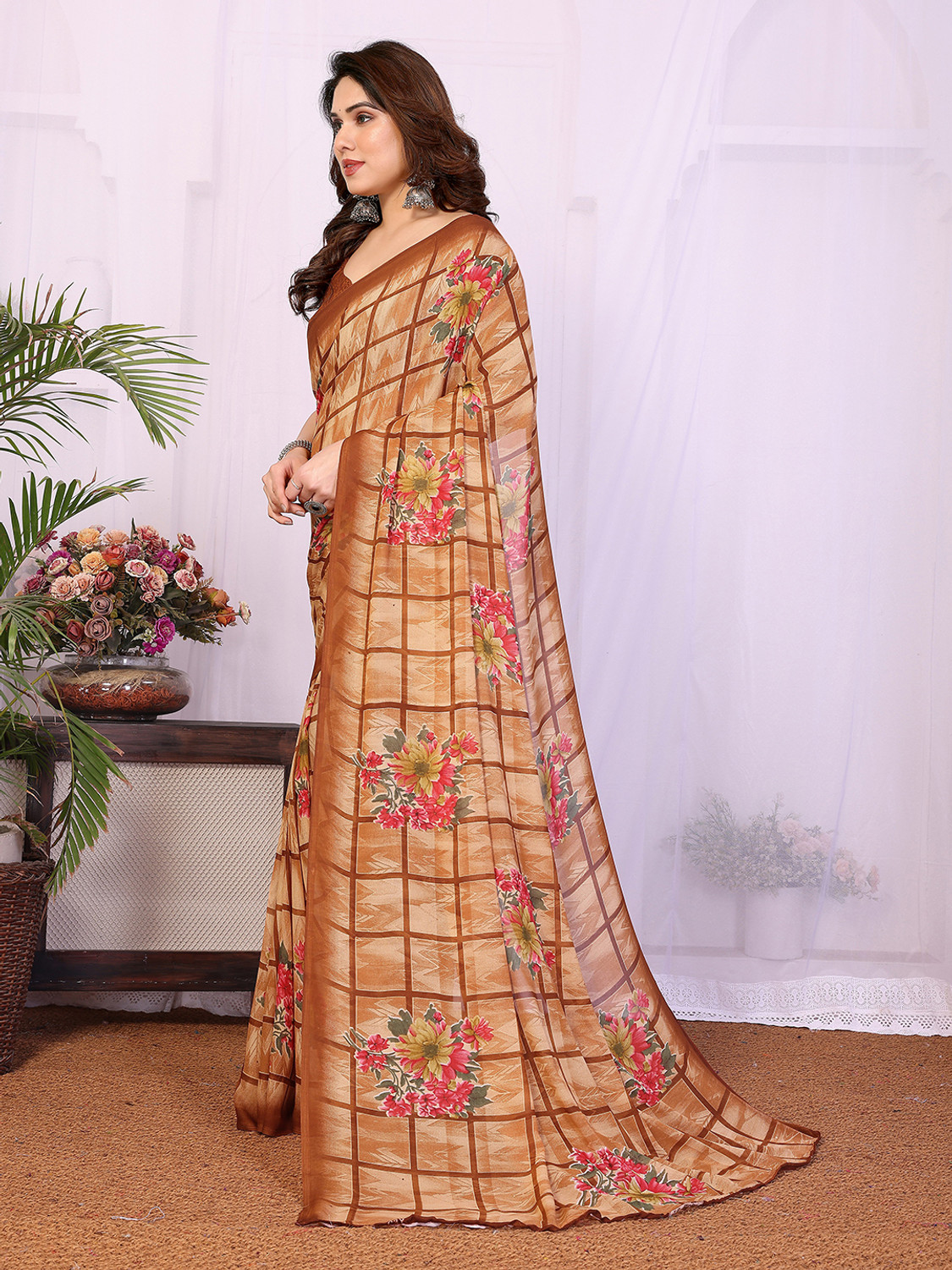 Image of kashvi sarees Floral Print Daily Wear Georgette Saree