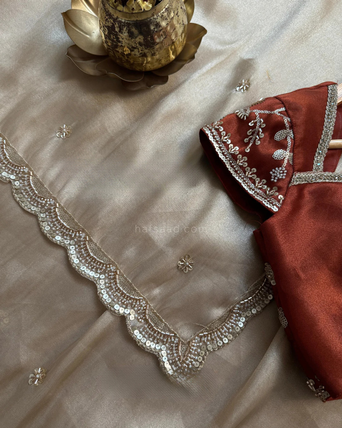 Image of SOVANSALI Embroidered, Embellished Bollywood Jimmy Jimmy Saree