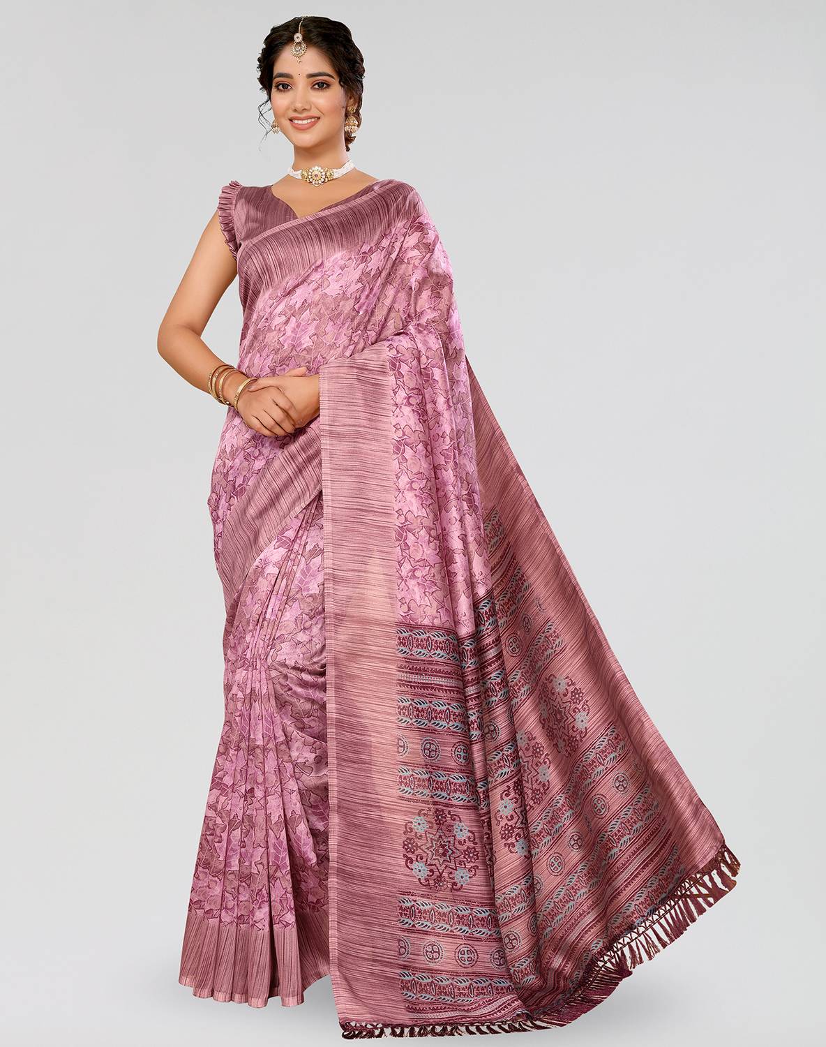 ANIRAV Printed Mysore Art Silk Saree