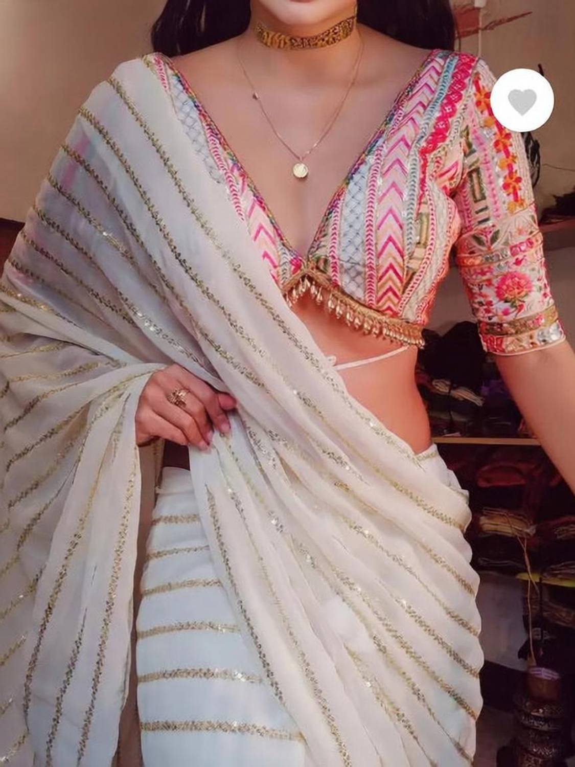 riddhisa fashion Embroidered Georgette Saree - Image 1