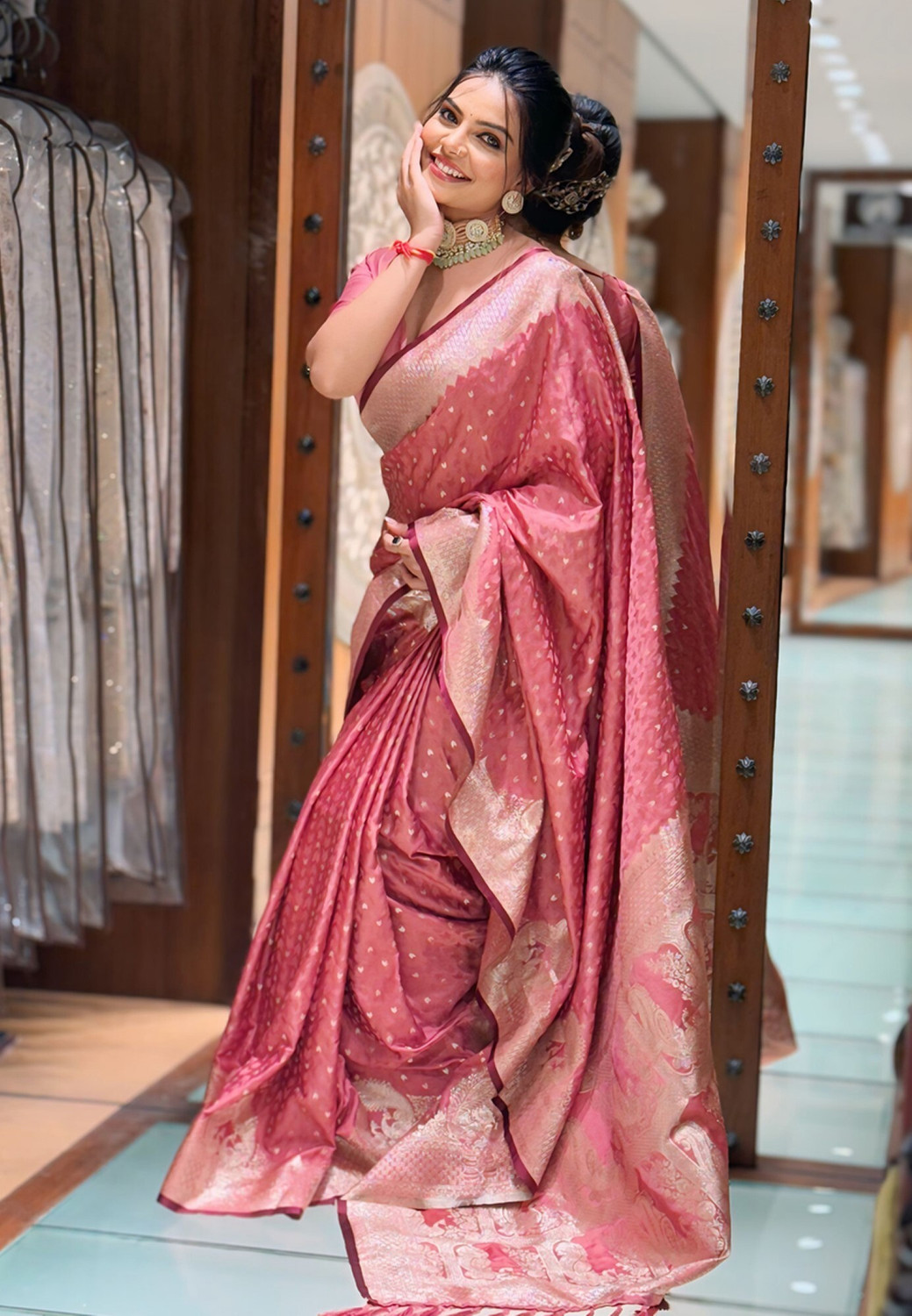 Image of Tasrika Woven Banarasi Cotton Silk Saree