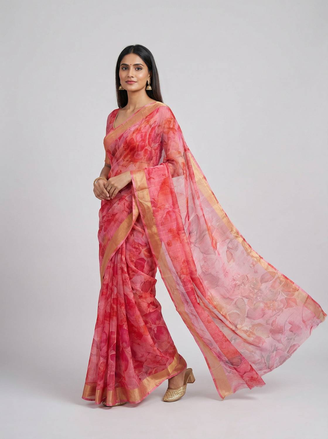 boghani Printed, Floral Print Daily Wear Georgette Saree