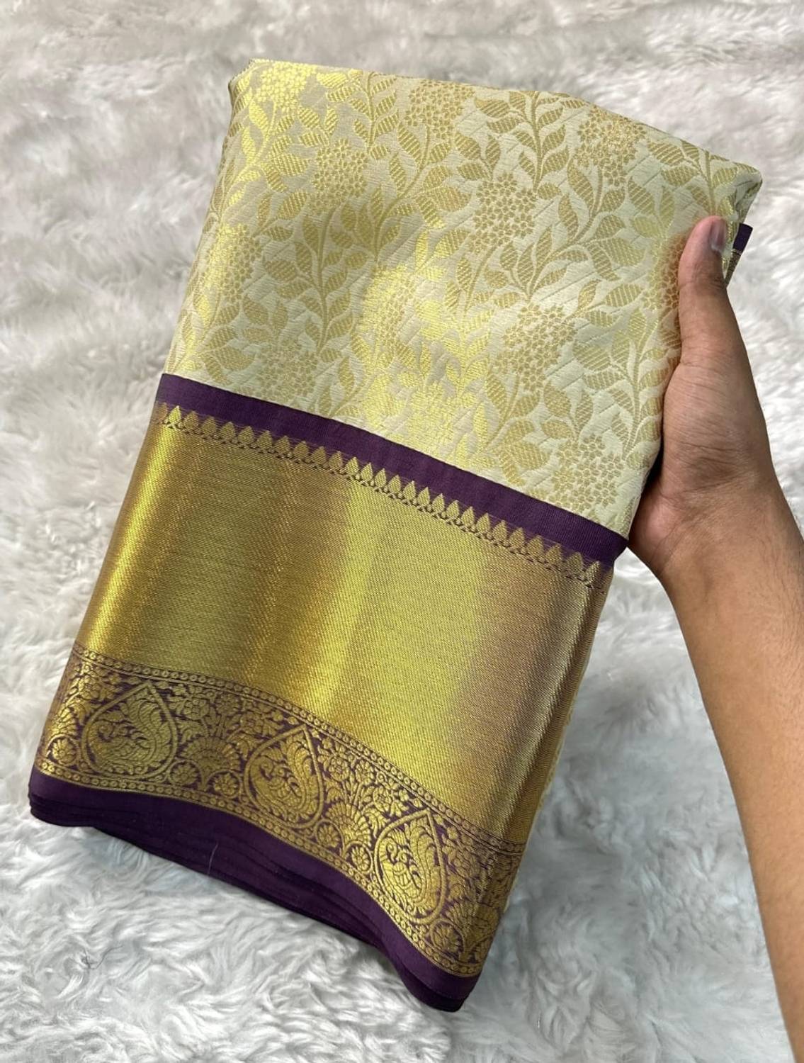 YAHYA Silk Creation Bollywood Brocade Saree - Image 5