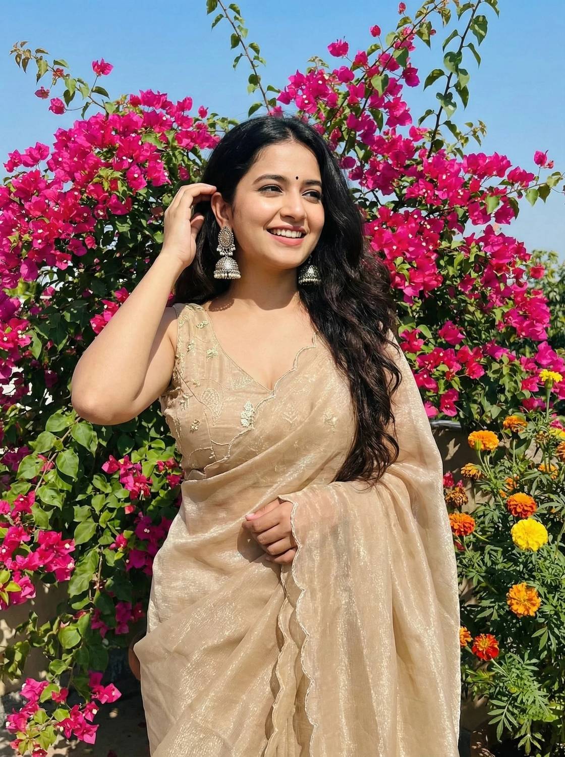 Tarvenee Embroidered Bollywood Organza Saree
