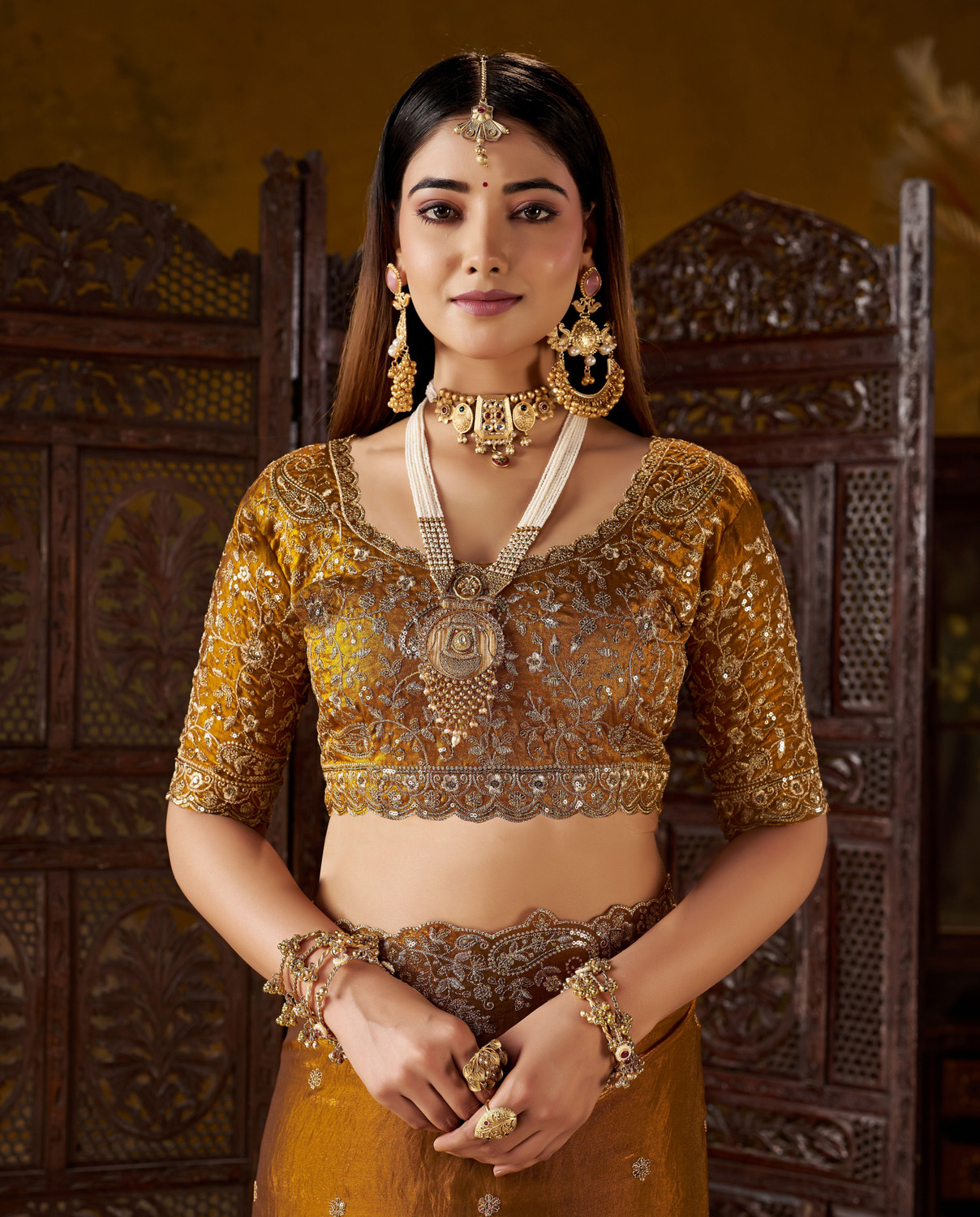 Image of Laddu creation Embellished Bollywood Jimmy Jimmy, Silk Blend Saree