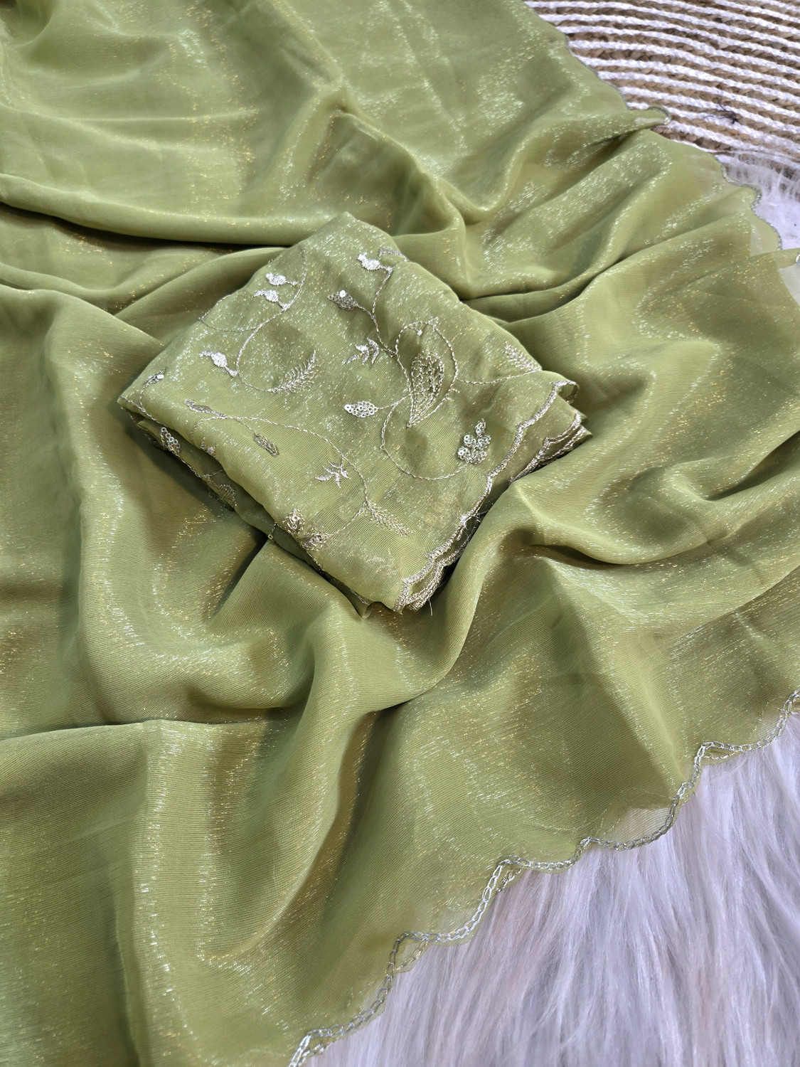 Image of Tejal Creation Embroidered Daily Wear Organza Saree