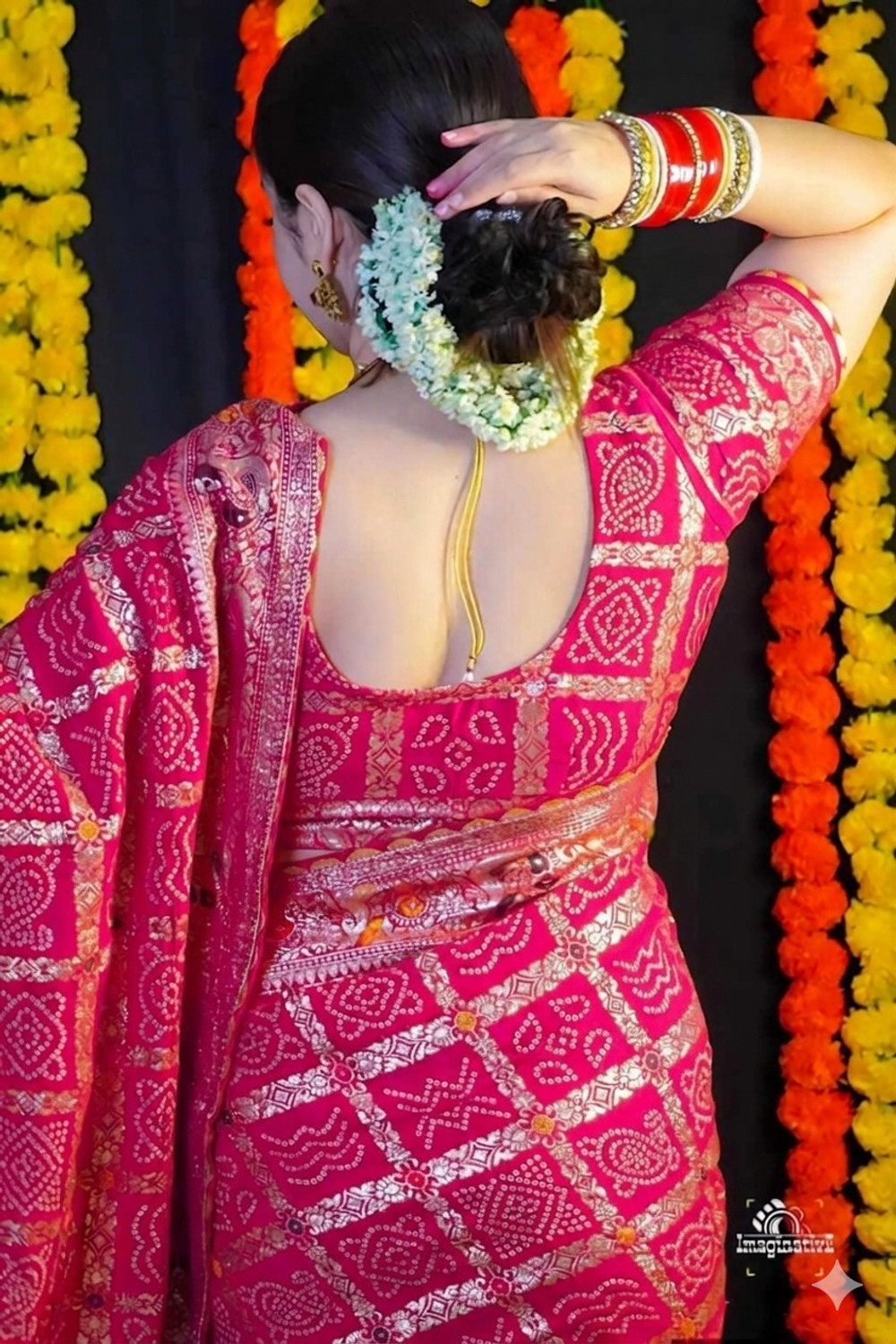 Image of Homigoz Embroidered Banarasi Pure Silk Saree