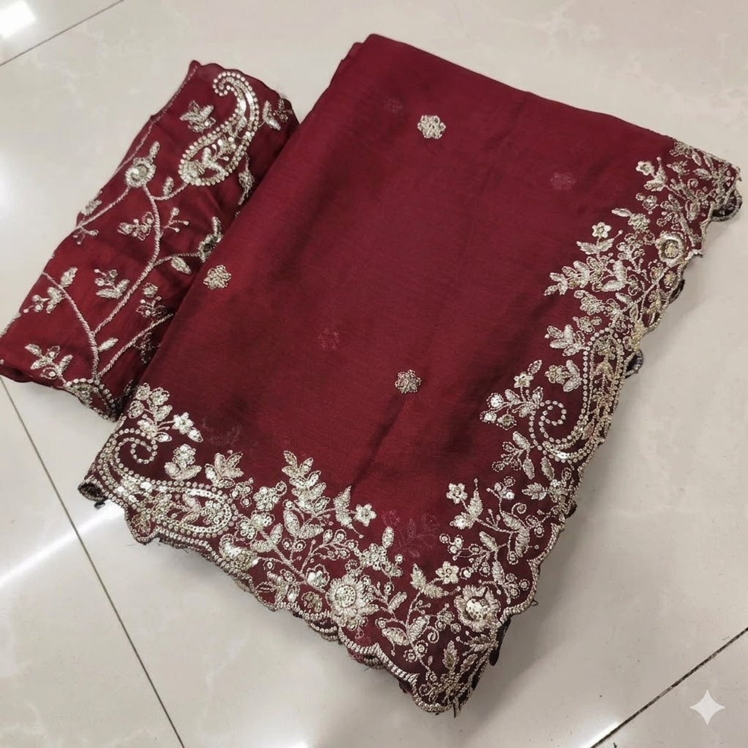 Image of HouseOfCommon Embroidered Bollywood Art Silk Saree