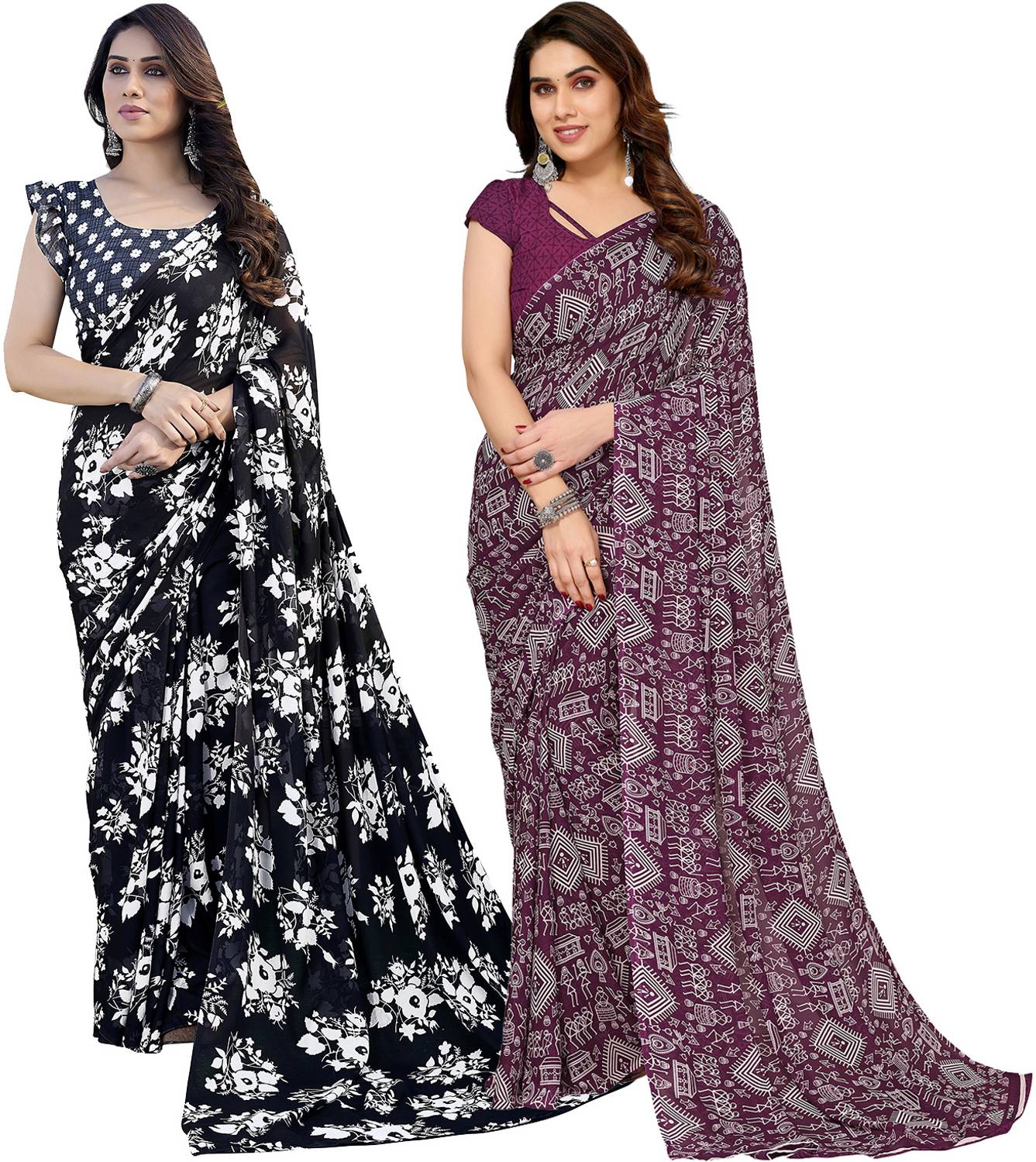 Anand Sarees Printed Daily Wear Georgette Saree