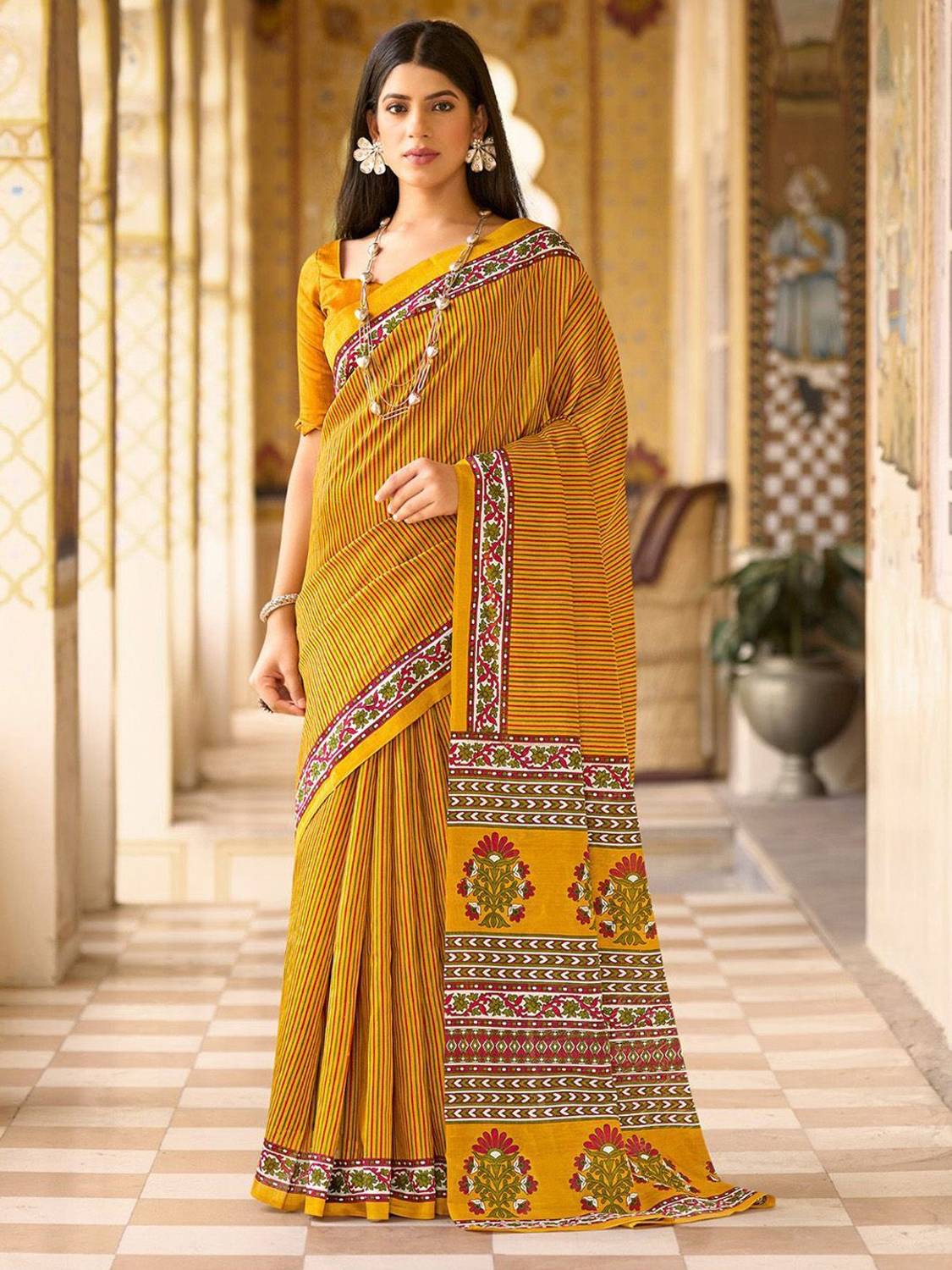 Anouk Rustic Printed Daily Wear Silk Blend Saree