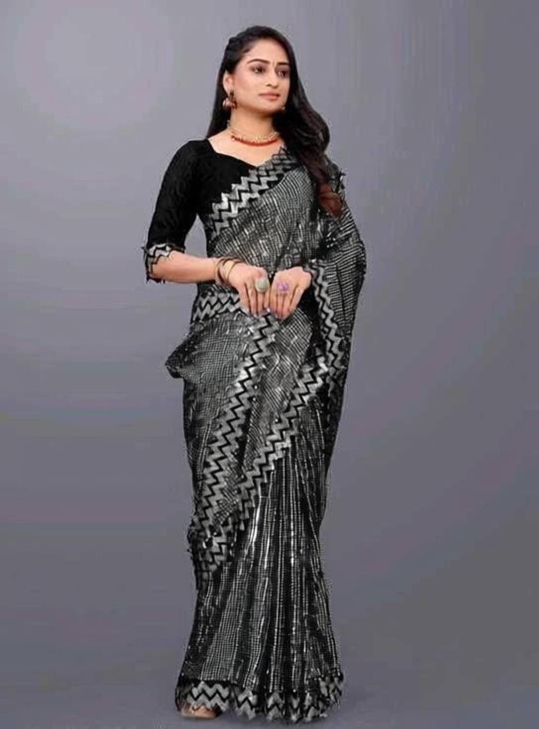 BHIKS RR Embroidered Bollywood Georgette Saree