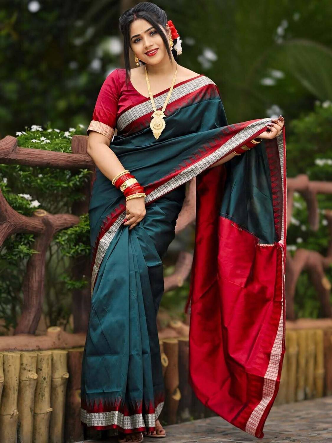 shopsilk Printed Sambalpuri Art Silk Saree