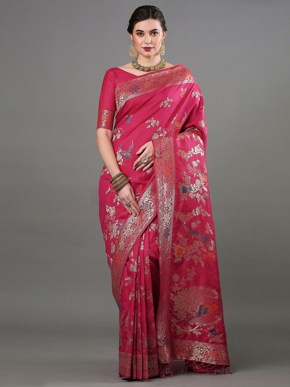 Image of Sareemall Woven Banarasi Silk Blend Saree