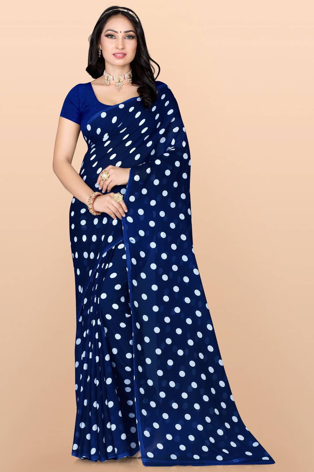 Leelavati Printed Daily Wear Georgette Saree (Blue)