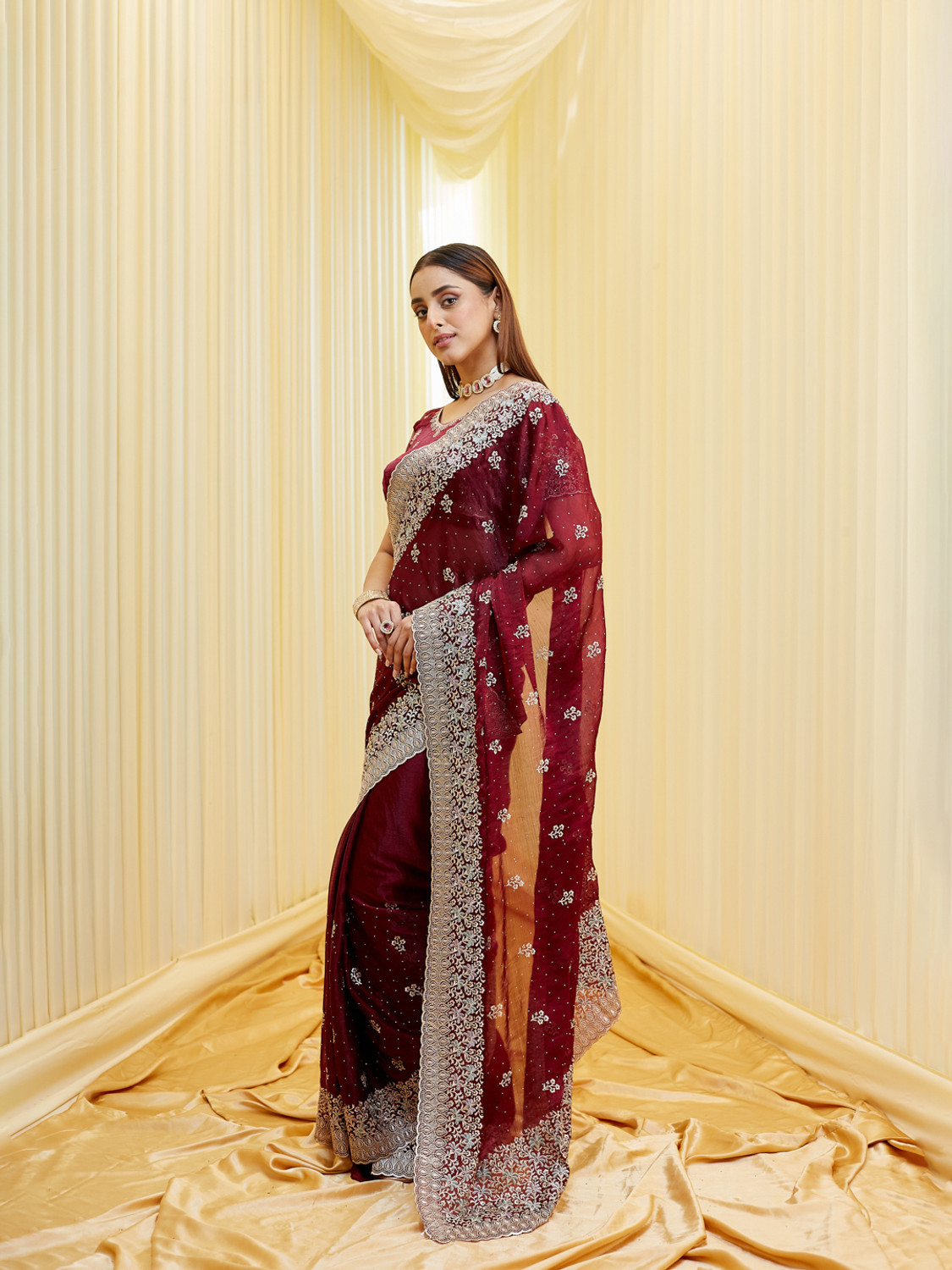 Image of KASEE Embroidered Bollywood Silk Blend Saree