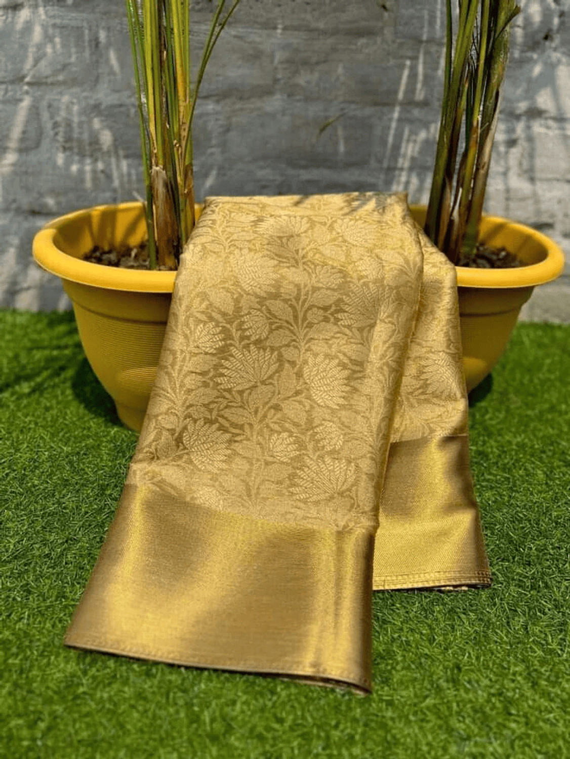 Image of Dujjan Silk Emporium Woven Banarasi Tissue Saree