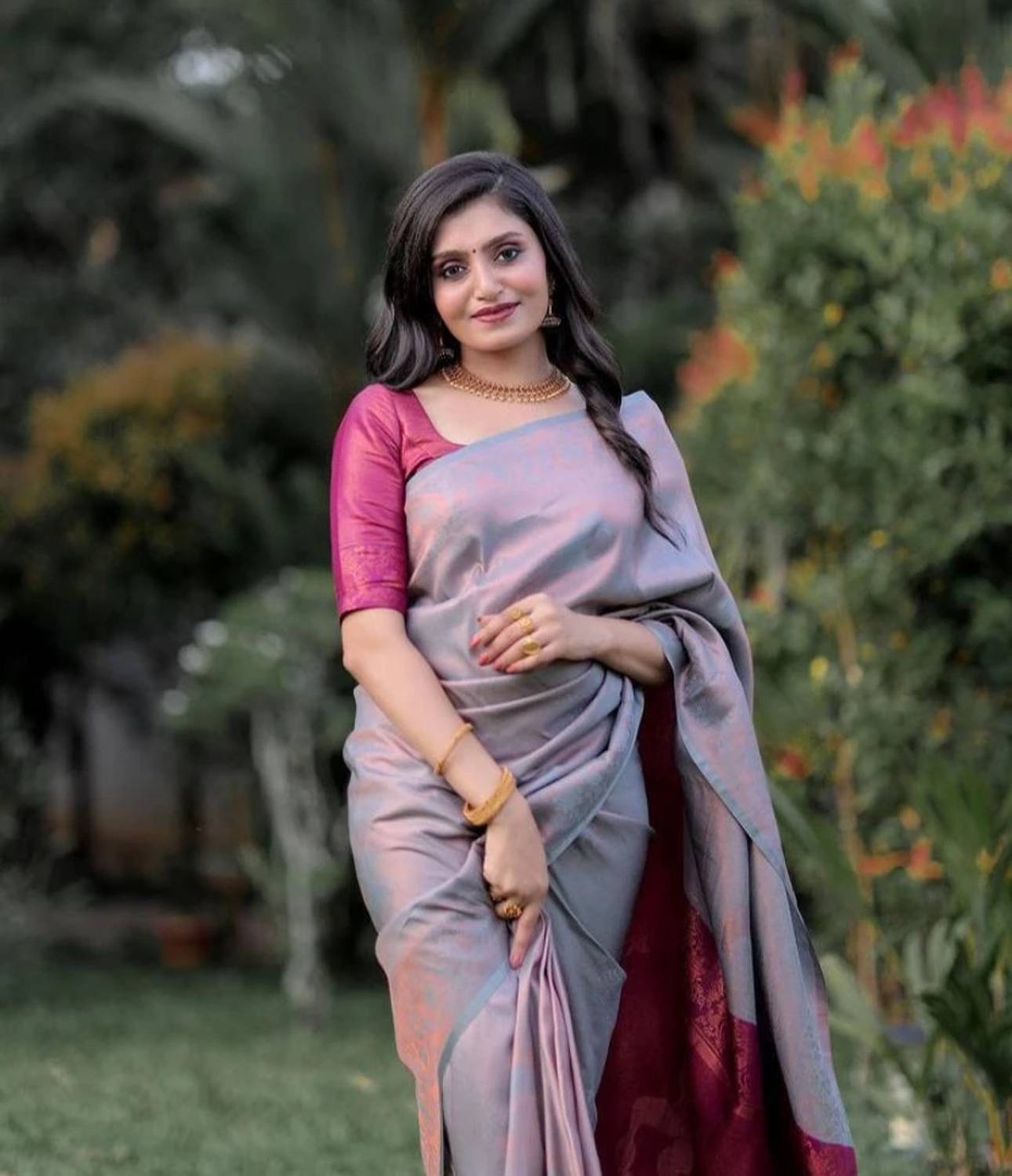 Anjaneya Sarees Woven Banarasi Silk Blend Saree