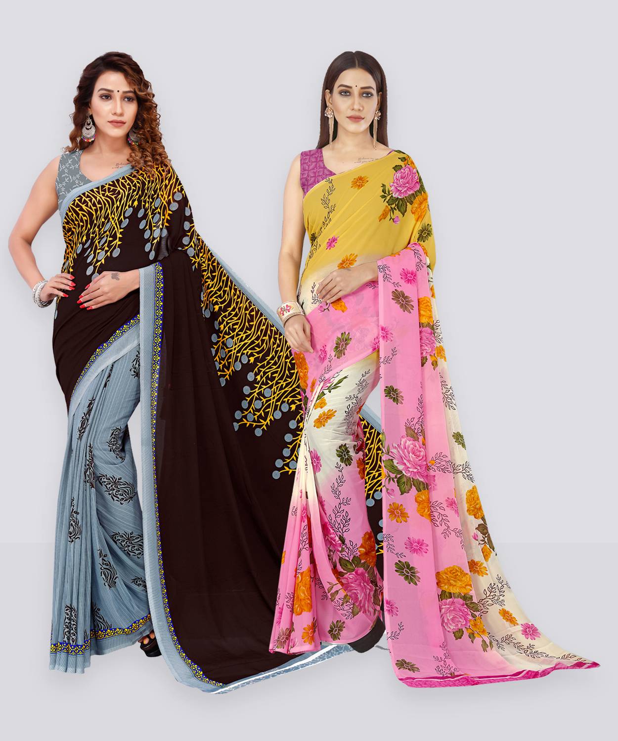 Anand Sarees Floral Print Bollywood Georgette Saree