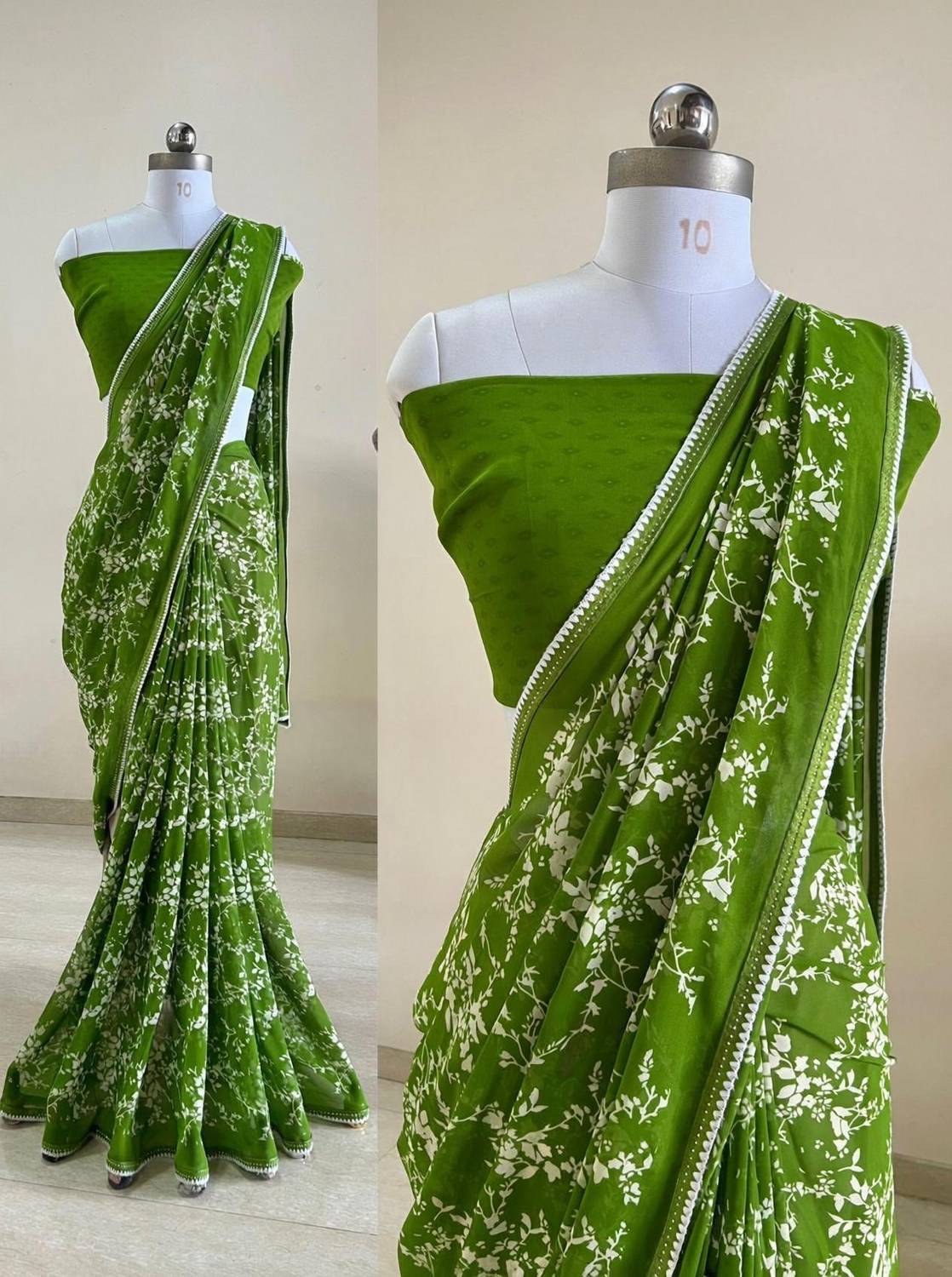 BORANA Floral Print Bollywood Georgette Saree