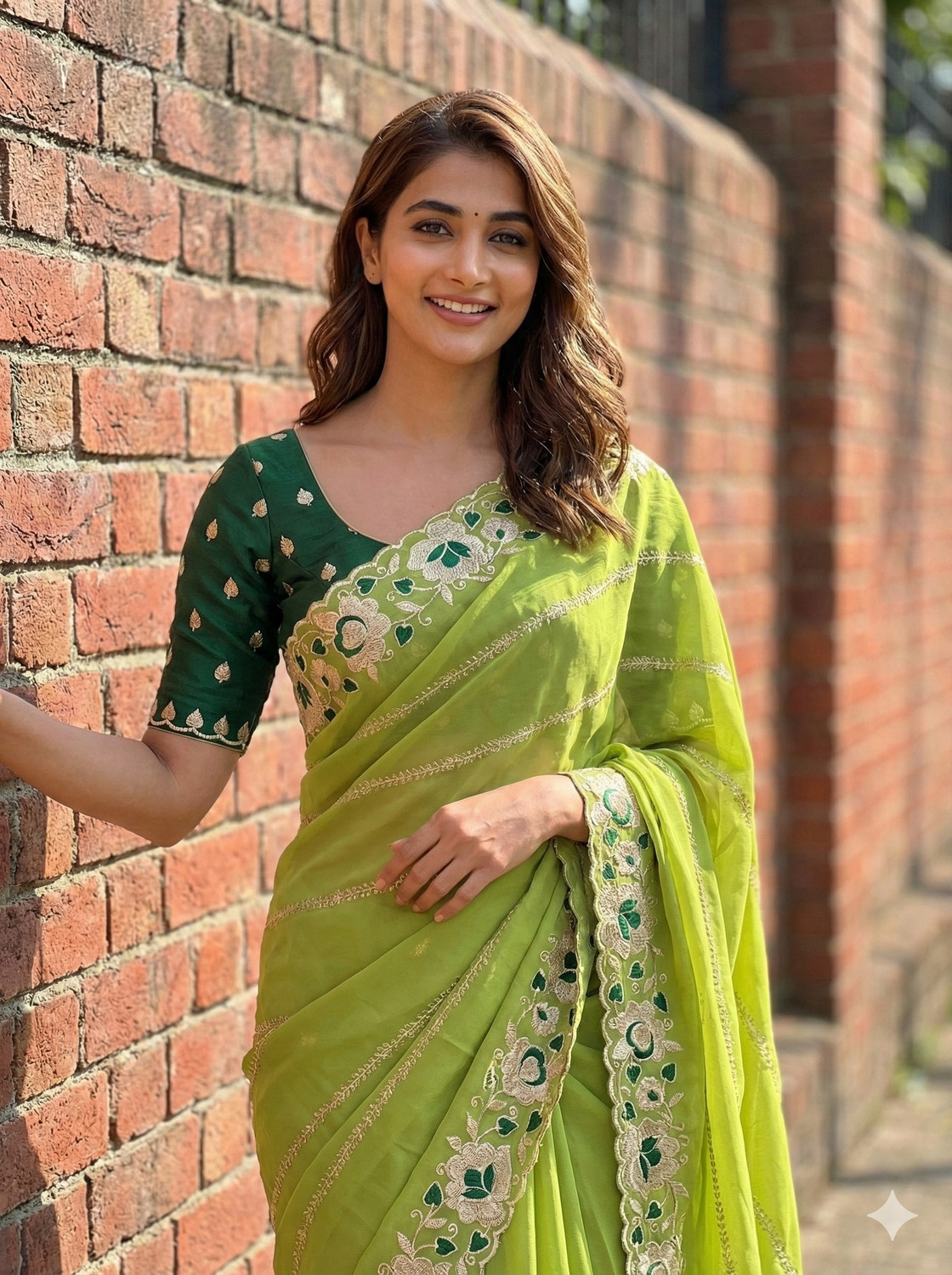 Image of APERA Embroidered Bollywood Georgette Saree