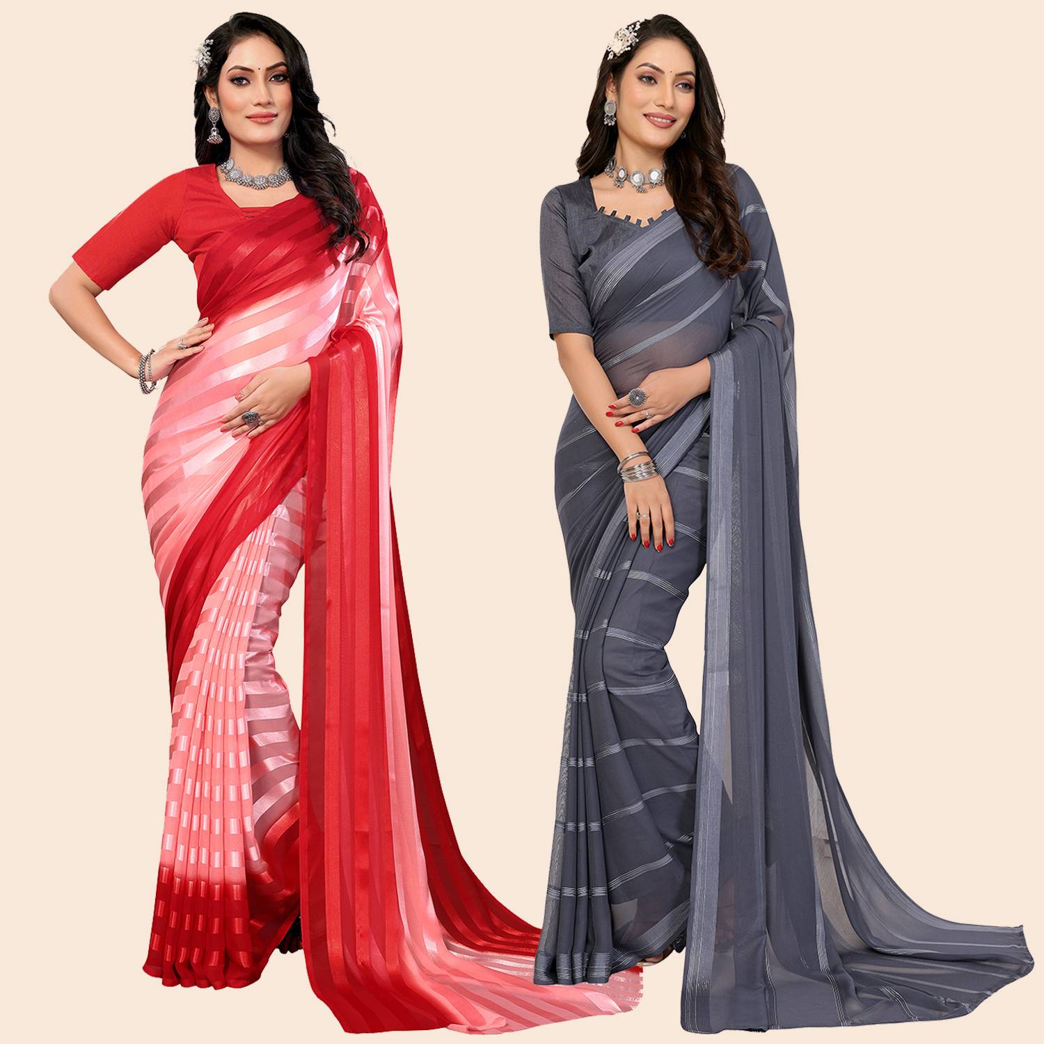 Anand Sarees Embellished Bollywood Satin Saree
