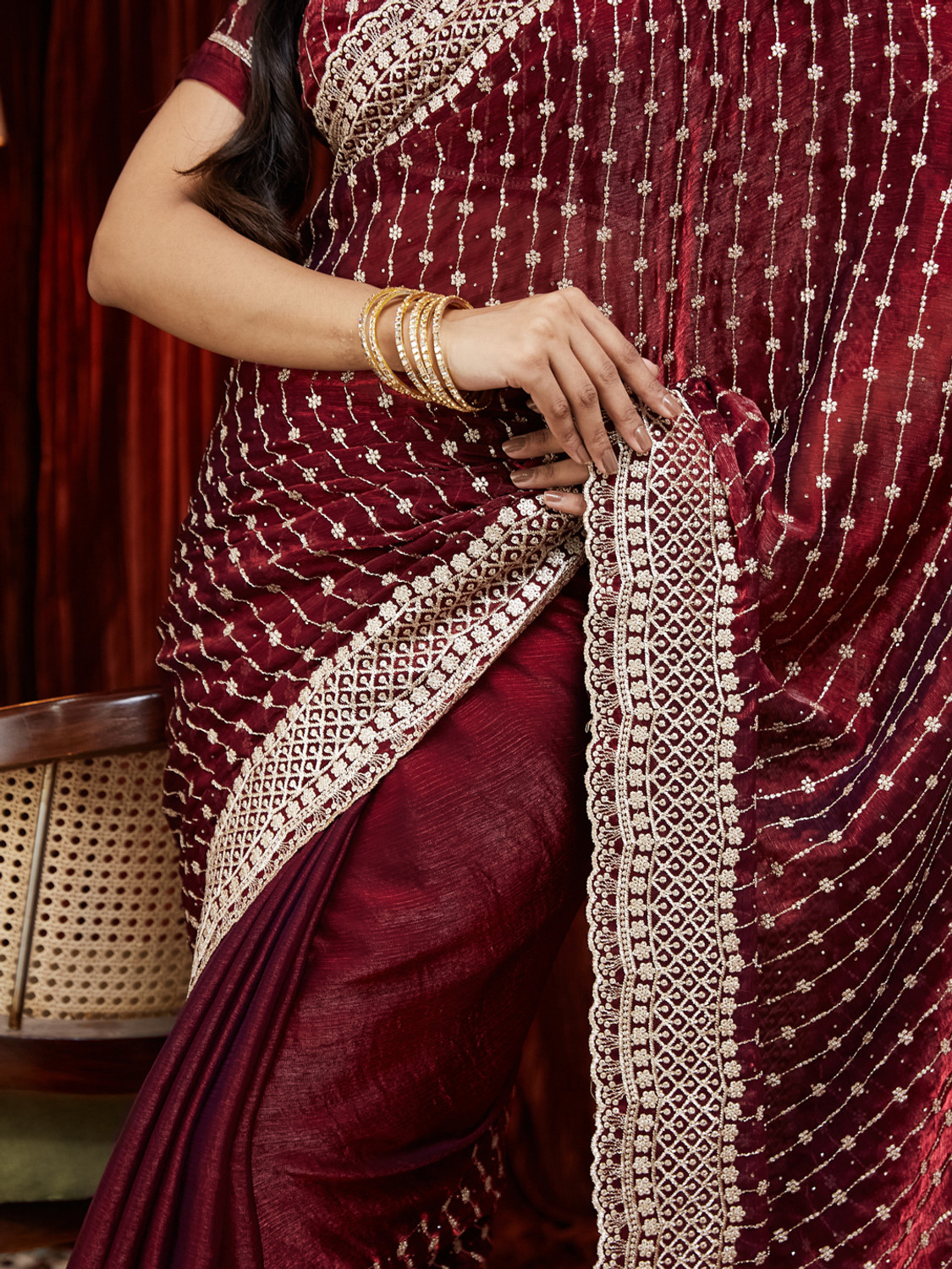 Image of KASEE Embroidered Bollywood Silk Blend Saree