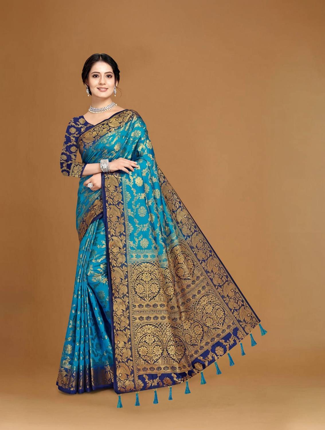COSBILA FASHION Woven Banarasi Cotton Silk Saree