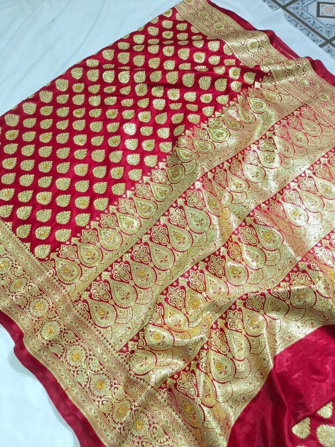 Image of Weaver store Printed Banarasi Silk Blend Saree