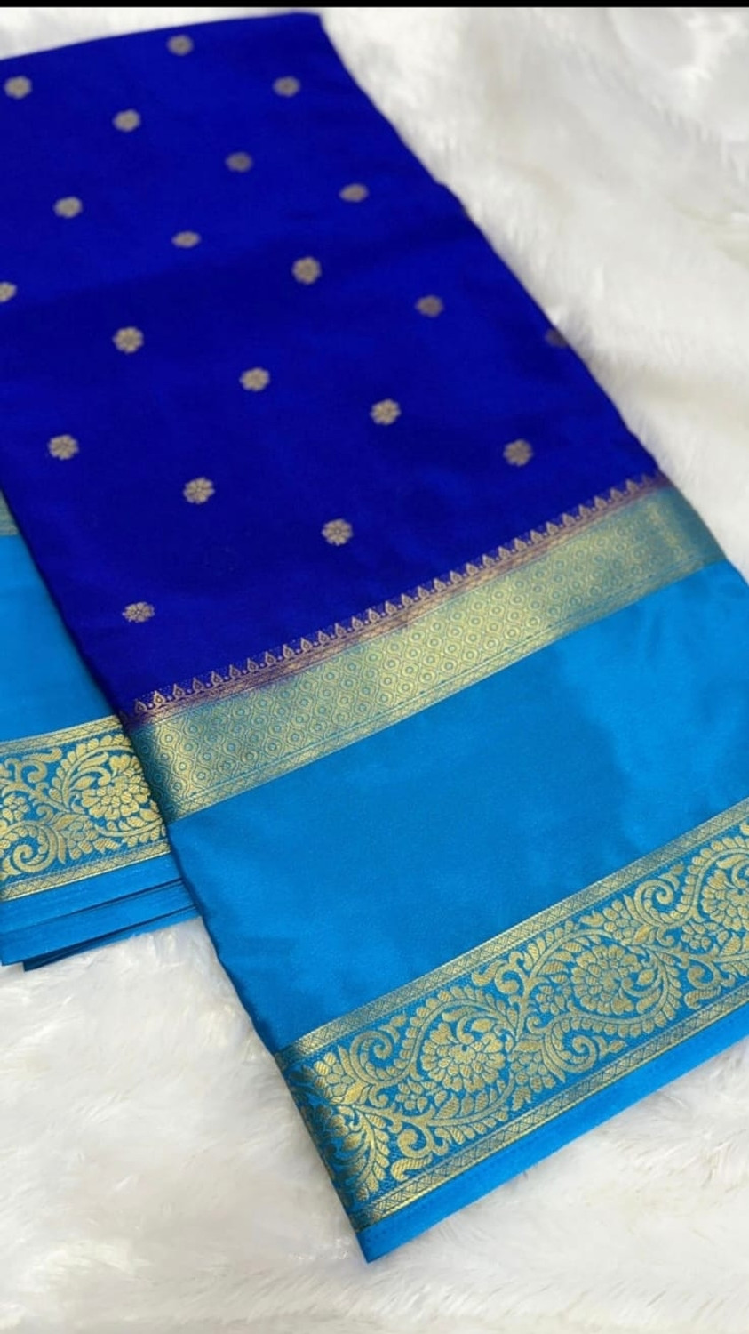 Image of KASHIROYALS Solid /Plain Banarasi Crepe Saree