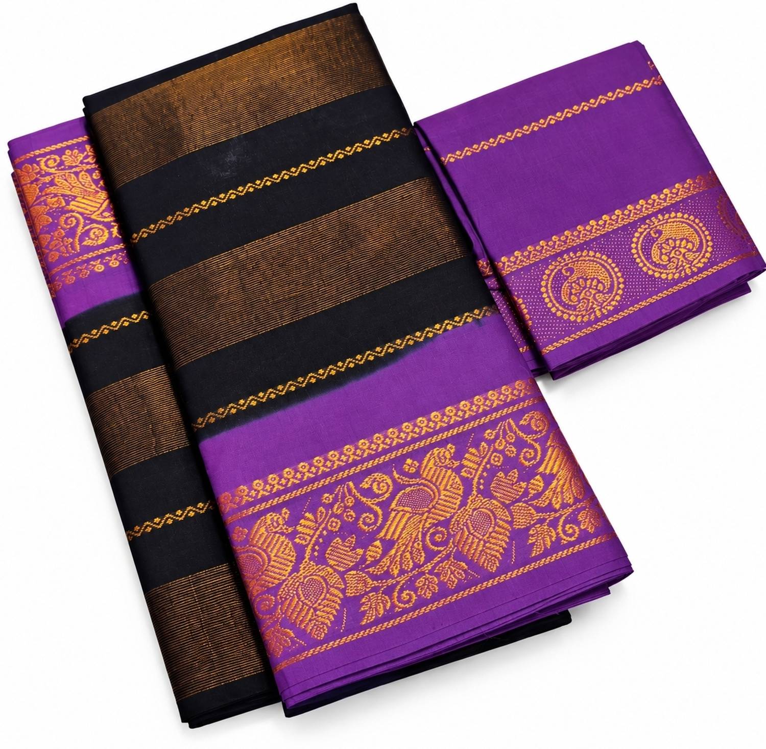 Zahia Solid/Plain, Woven Madurai Pure Cotton Saree