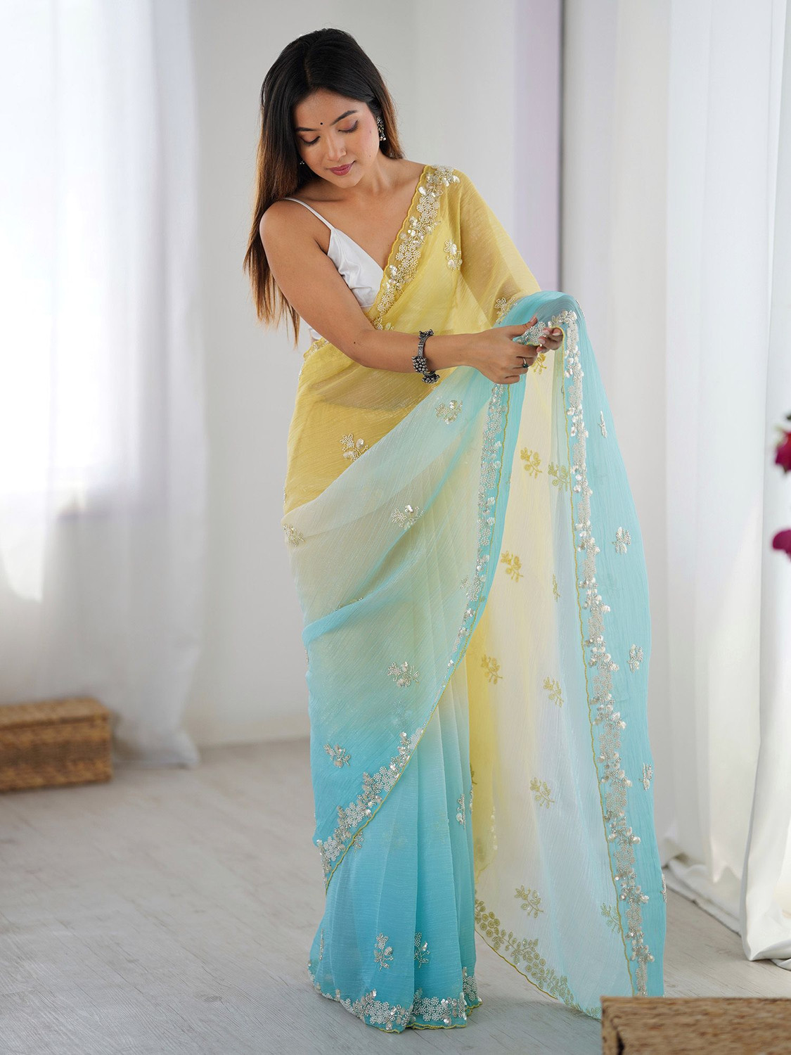 Image of ANOUK Embellished Bollywood Chiffon Saree