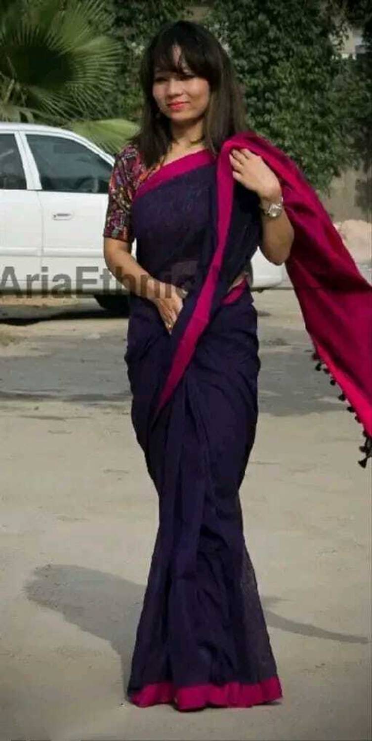 Swapna boutique Solid/Plain Handloom Pure Cotton Saree