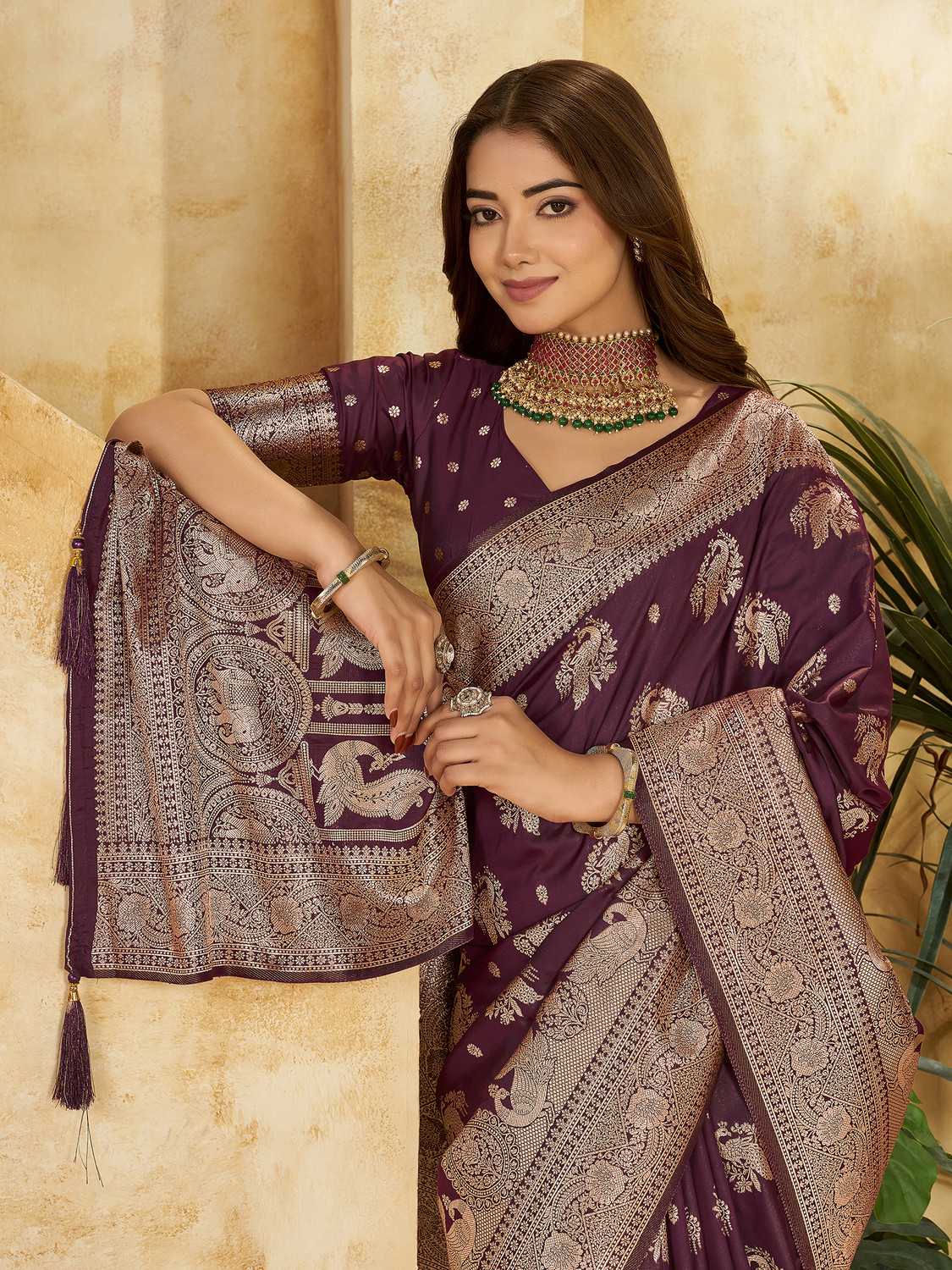 Image of Mehrang Woven Banarasi Silk Blend Saree