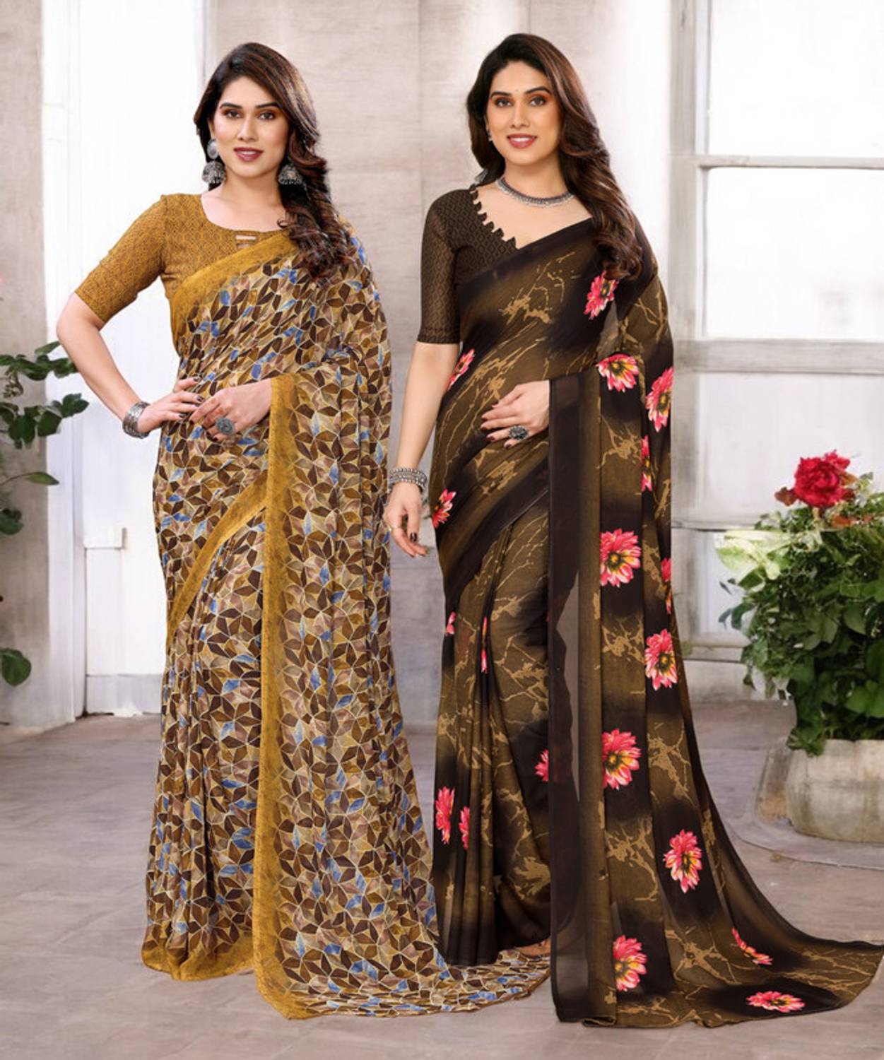 TTH Printed Bollywood Georgette Saree