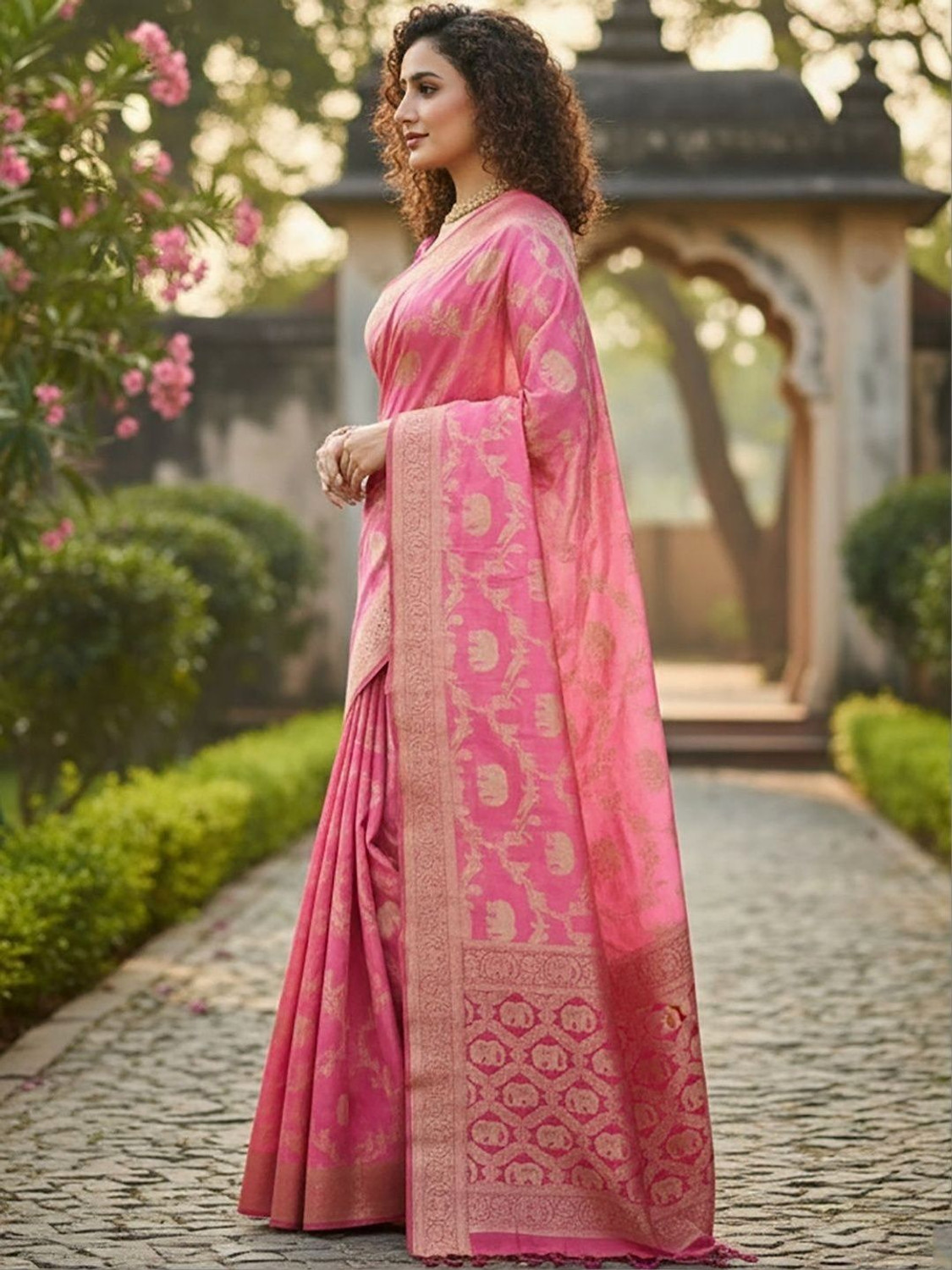 Image of Moda Rapido Woven Banarasi Silk Blend Saree