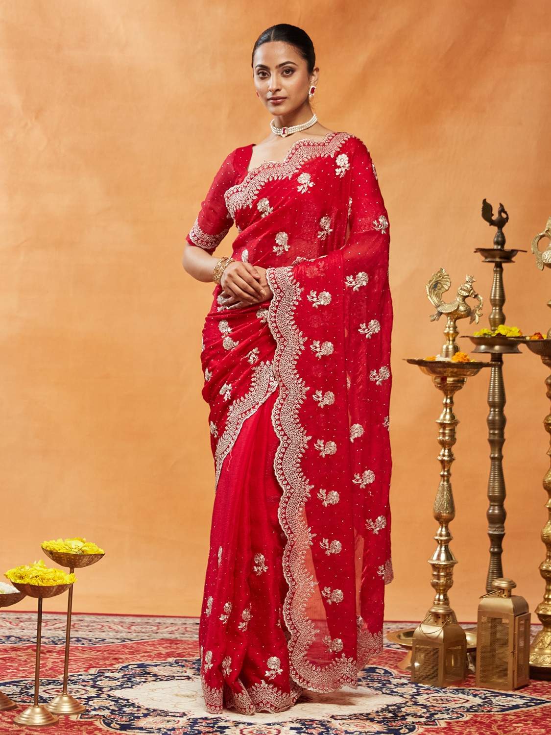 KASEE Embroidered Bollywood Chiffon Saree