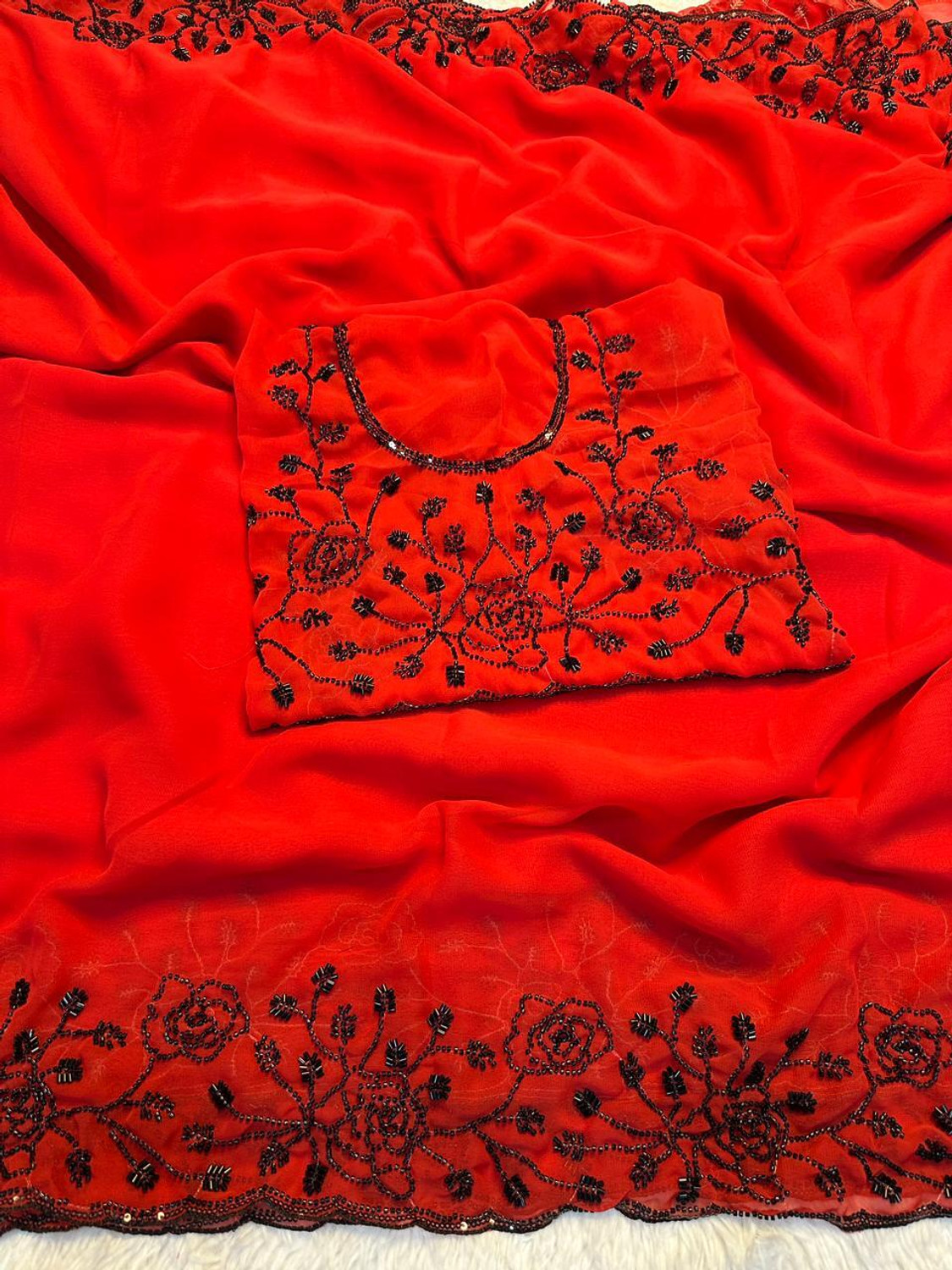 Image of Dhruvi Creation Embellished Bollywood Pure Silk, Satin Saree
