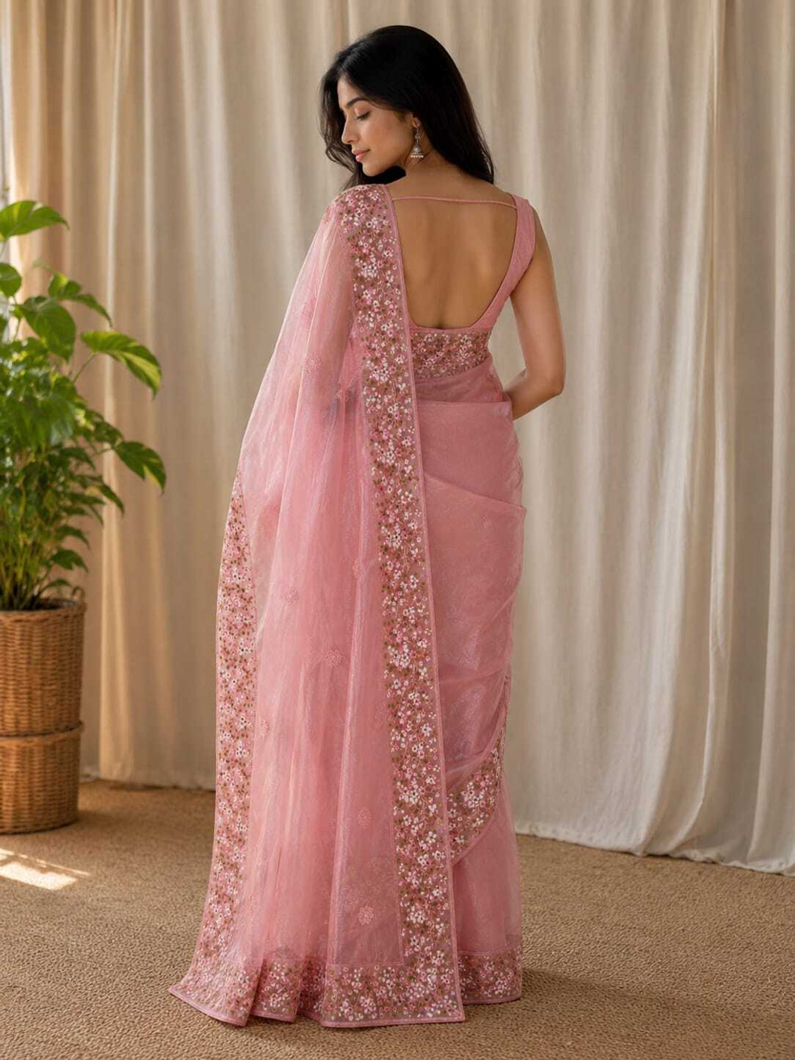 Image of Akhodalkrp Embroidered Bollywood Net Saree