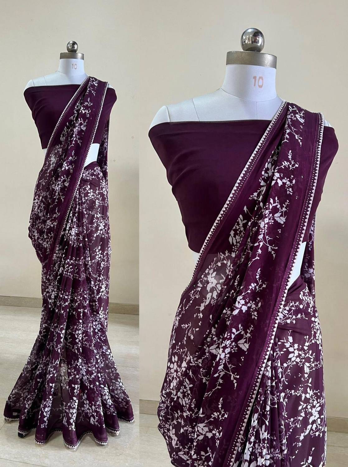 BORANA Floral Print Bollywood Georgette Saree