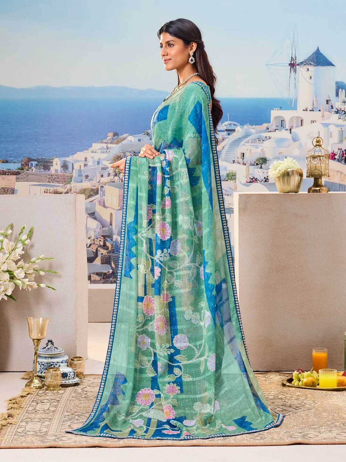 Image of Laxmipati sarees Printed Bollywood Chiffon Saree