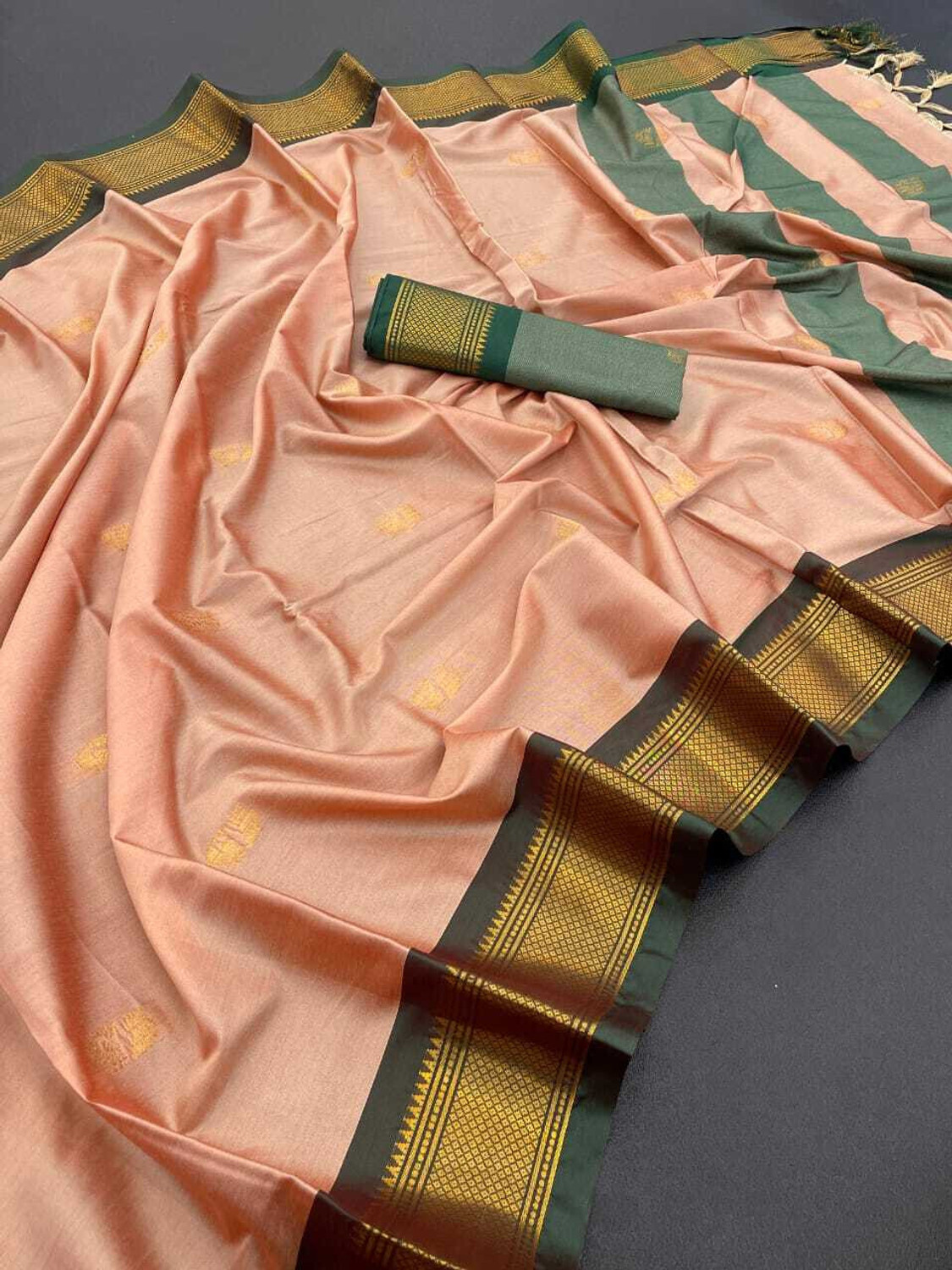Image of Paithani Self Design Paithani Pure Silk Saree (Pink)