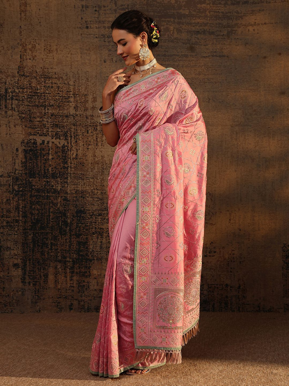 Image of LIBAS Printed Daily Wear Silk Blend Saree