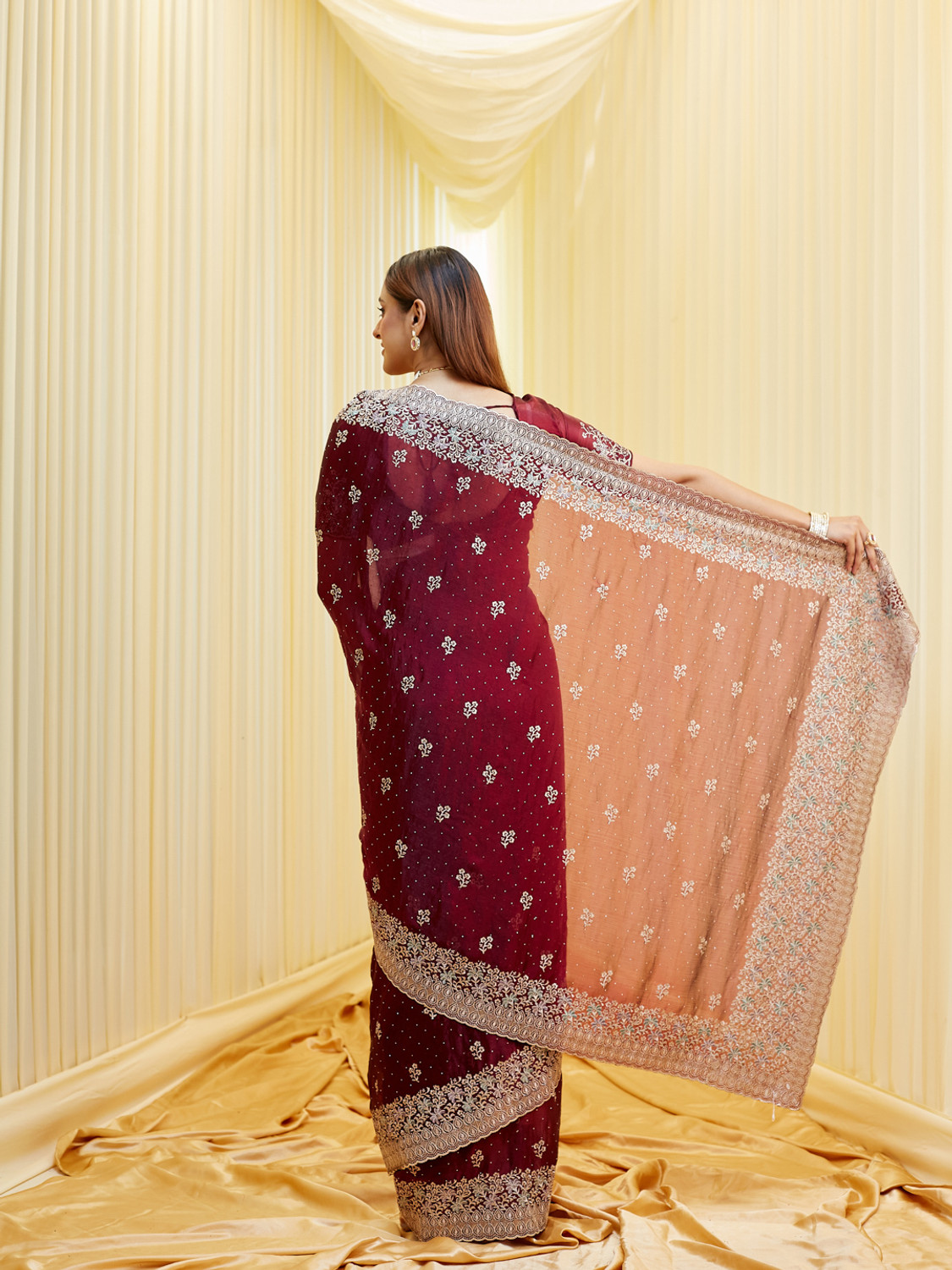Image of KASEE Embroidered Bollywood Silk Blend Saree