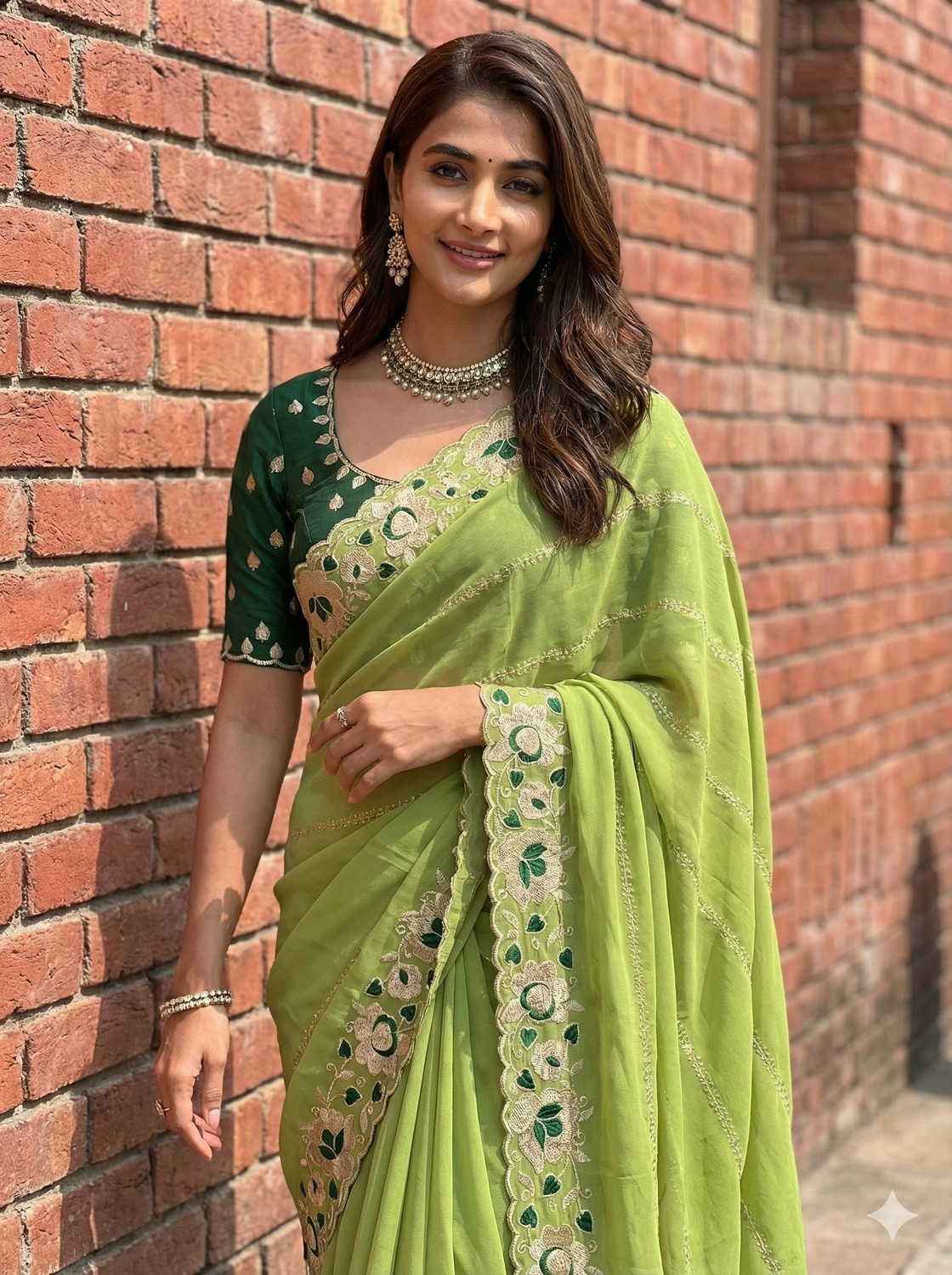 Image of APERA Embroidered Bollywood Georgette Saree
